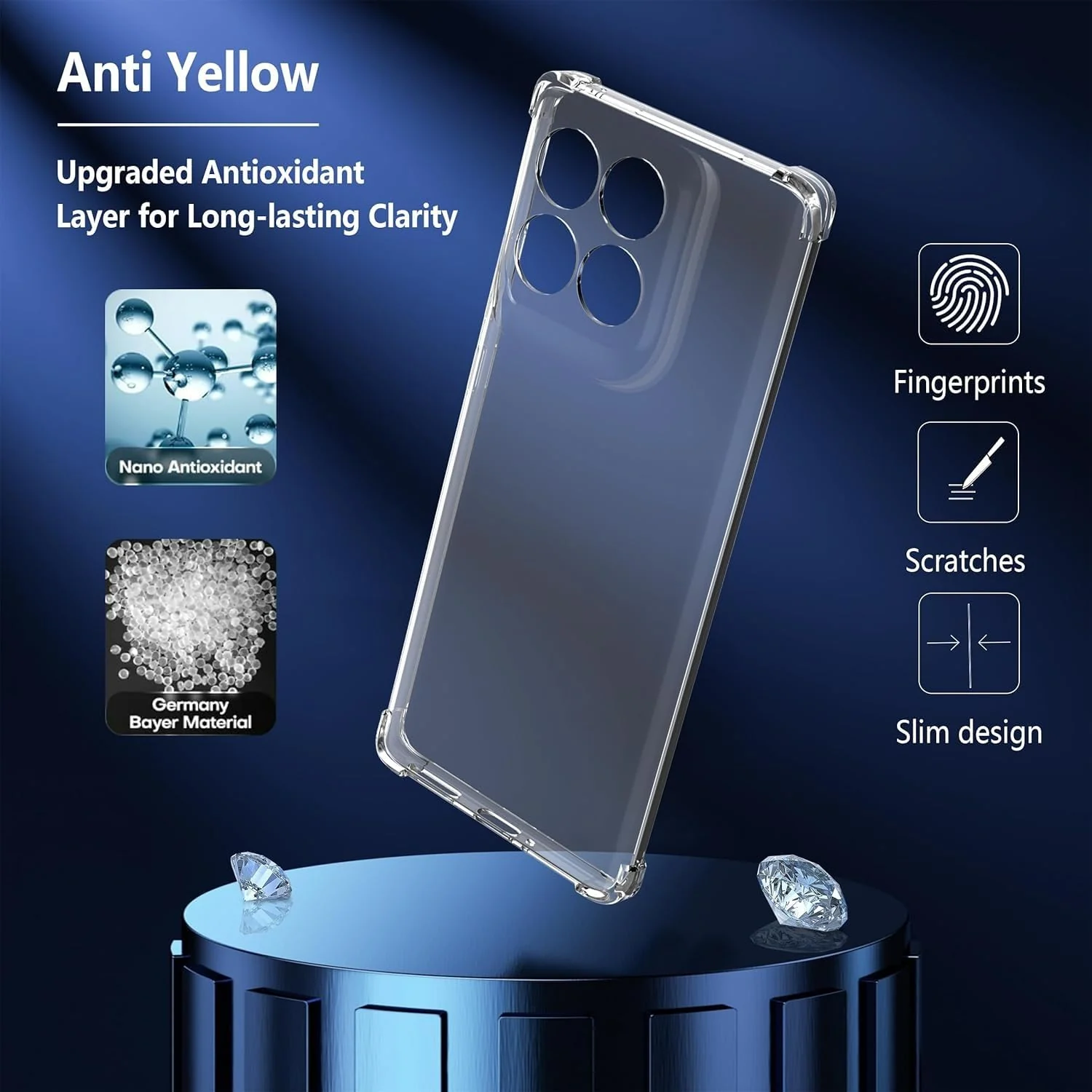 DL3 Mobilak Case Compatible with Motorola Moto Edge 60 Fusion 5G / Edge 60 5G, Cover Silicone TPU Gorilla Anti-shock Protector Camera Shockproof Corners - Clear