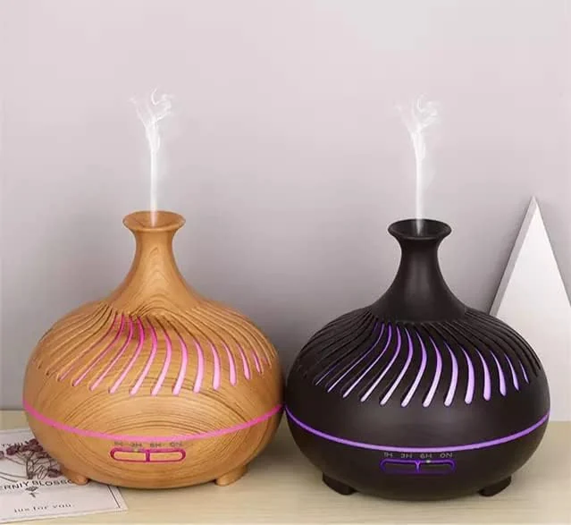 Mobigon Essential Oil Diffuser, Aromatherapy Diffuser 500ml with Remote Control, 4 Timer & Auto-Off Safety Switch, 7 Color LED Lights Mode, 10 Hours Quiet Humidifier for Bedroom - C.Light Woody