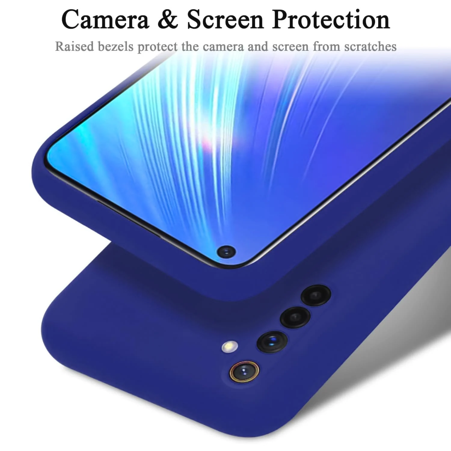 DL3 Mobilak Liquid Silicone Protective Case with Soft Microfiber Lining with Full Camera Protection for realme 6 Pro - Pepsi