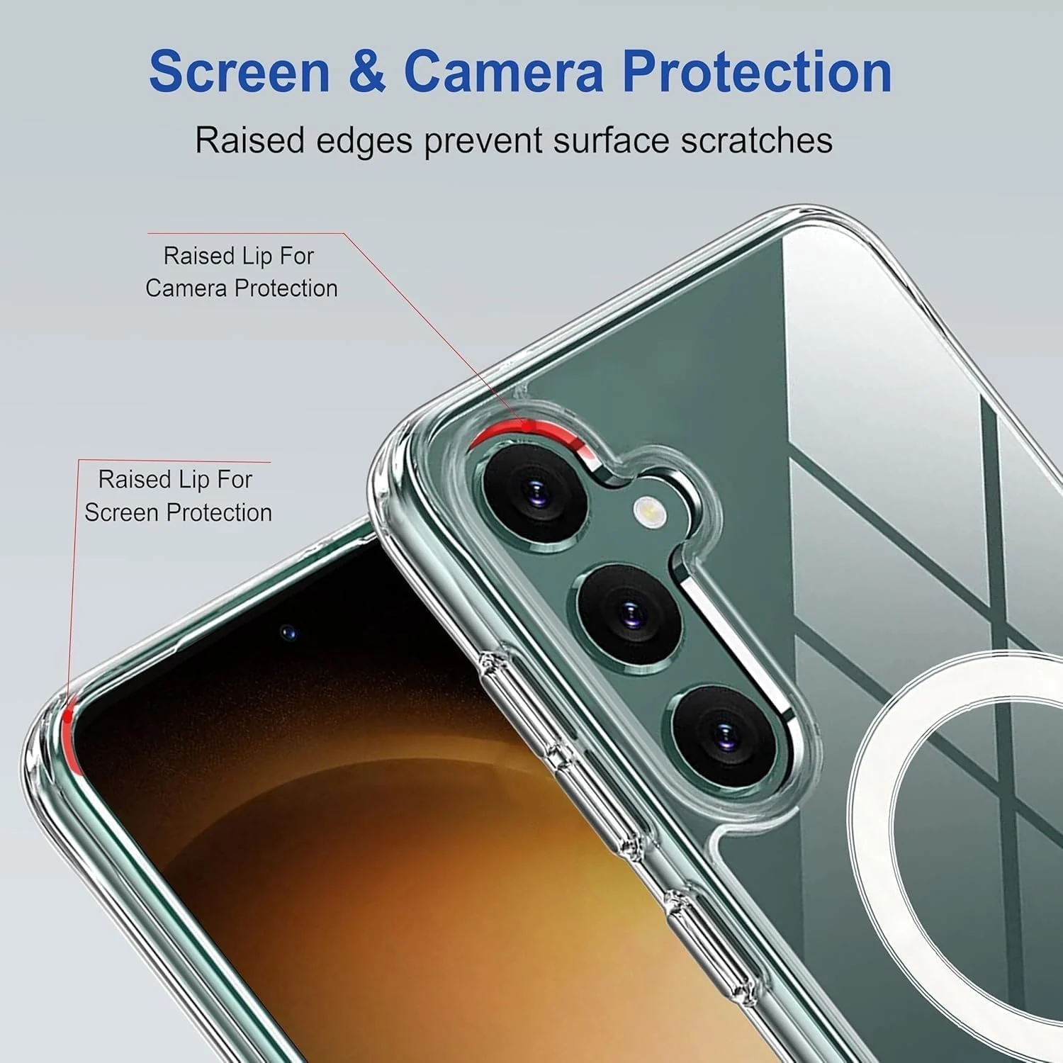 "DL3 Mobilak for Samsung Galaxy S25+ Plus 5G Case 6.7"", [Compatible with MagSafe] Slim Magnetic Bumper Case - Clear"