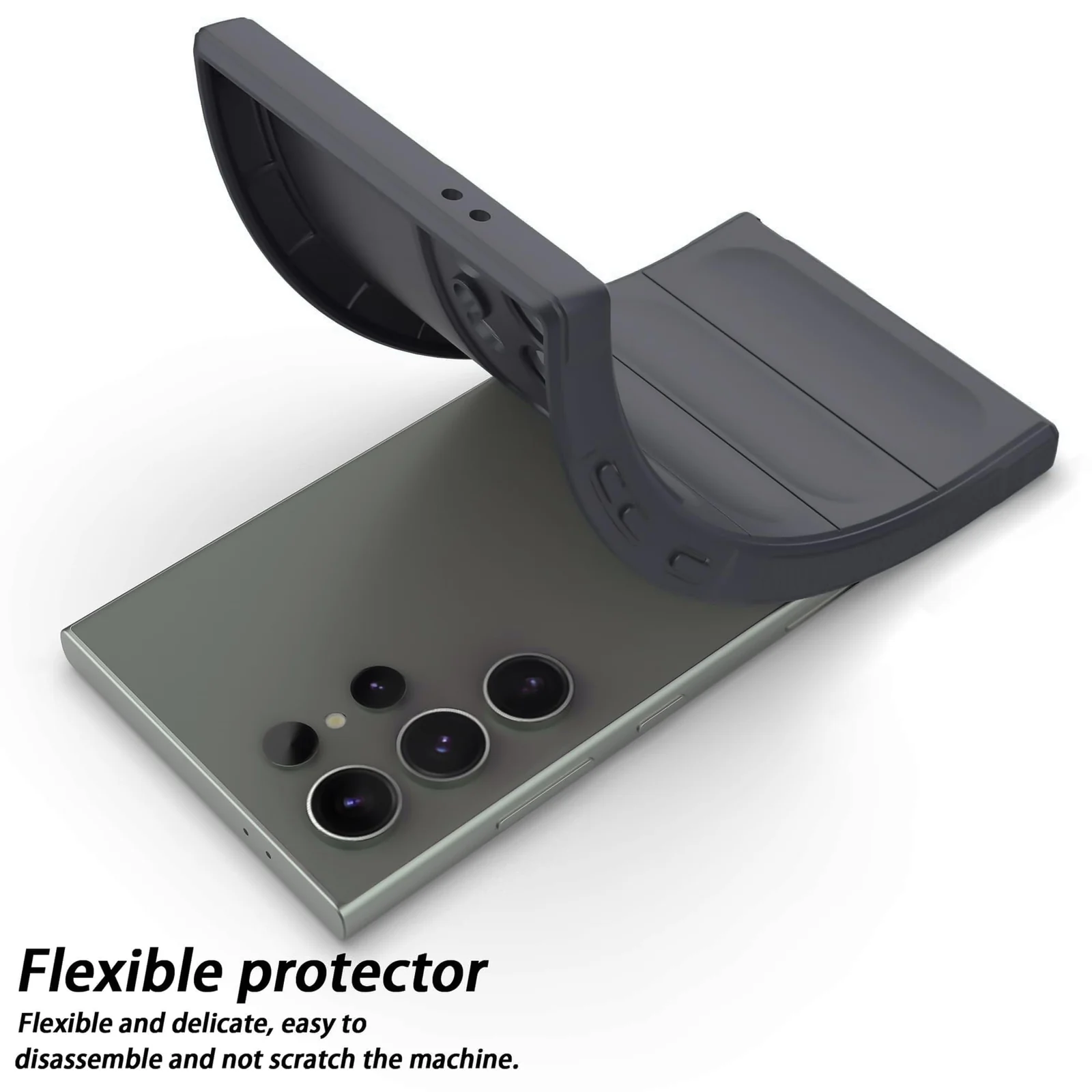 DL3 Mobilak Rugged Protective Case for Samsung Galaxy S24 Ultra, Camera protection, Shock-absorbing protection, Non-slip grip - Dark Gray