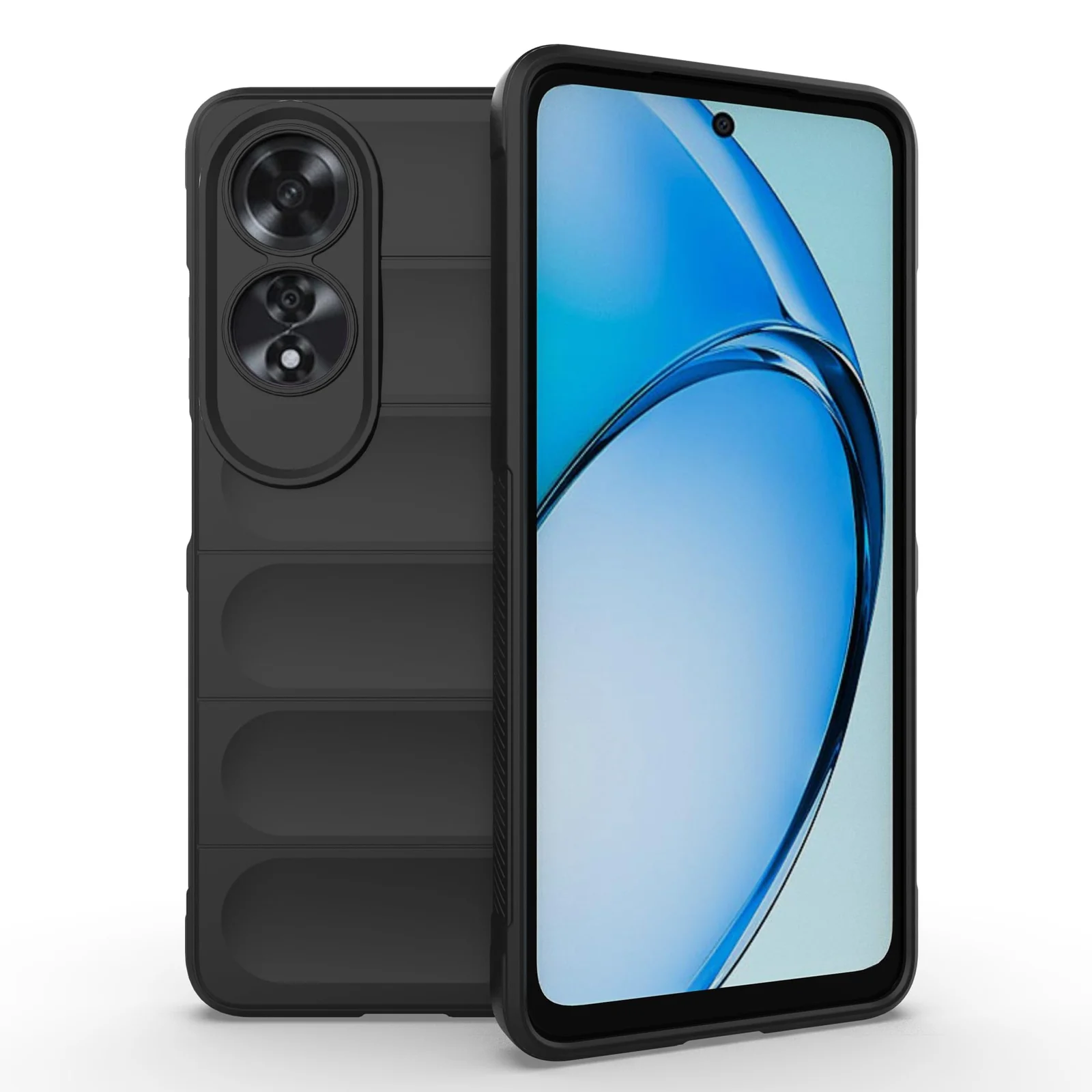 DL3 Mobilak Soft Silicone Protective Case for OPPO A60 4G with Camera Protection and Shockproof Design - Black