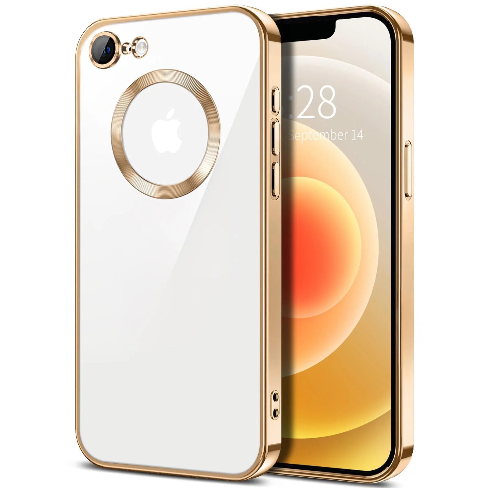 DL3 Mobilak Plated-Edge TPU Protective Case with Camera Protection for iPhone 7 / 8, iPhone SE 2022, SE 2020 - Gold