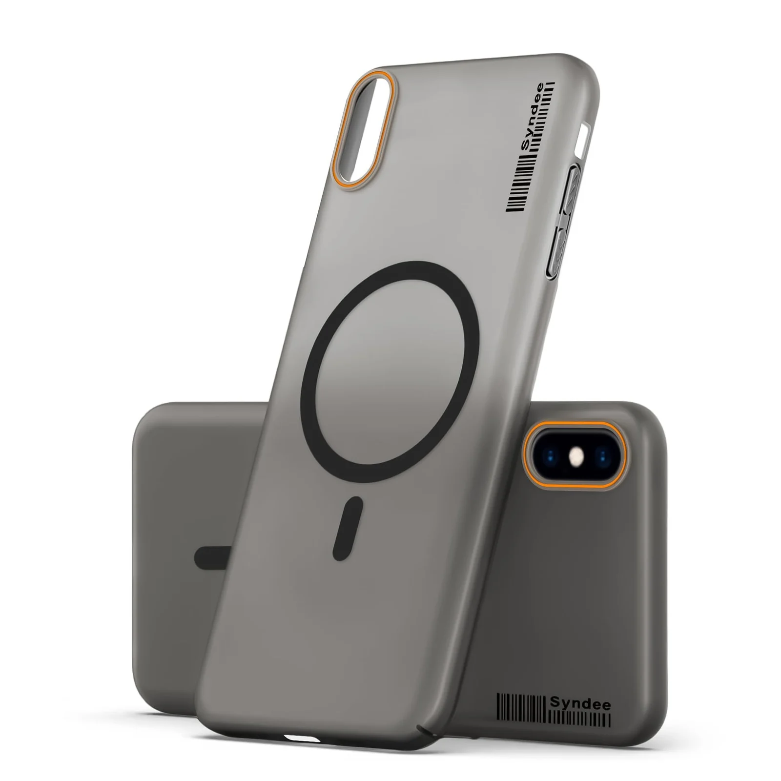 DL3 Mobilak Matte MagSafe-Compatible Magnetic Case for iPhone X / iPhone XS with Camera Protection and Ring Holder - Black