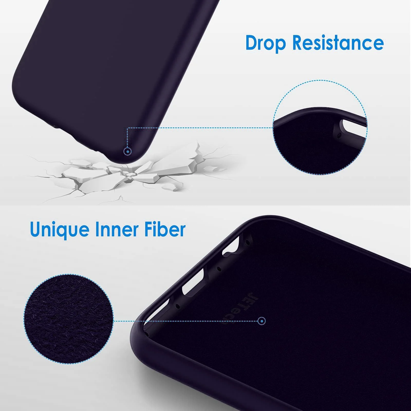 DL3 Mobilak Compatible with iPhone 6 Plus / 6S Plus Case, Liquid Silicone Case, Full Body Protective Cover, Shockproof, Slim Phone Case, Anti-Scratch Soft Microfiber Lining - Deep Purple