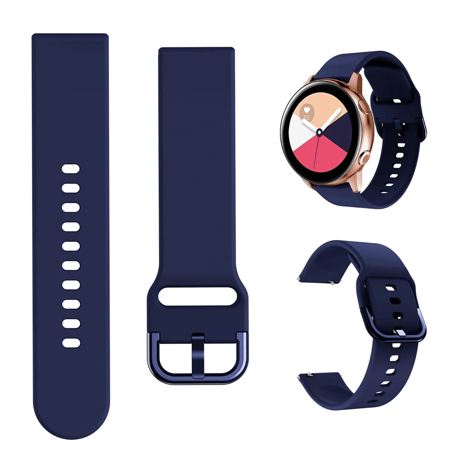 DL3 MOBILAK Silicone Buckle Bands 22MM Strap Compatible with Samsung galaxy watch3 45mm/galaxy 46mm/Gear S3/Compatible with Huawei watch GT3 46MM/GT2E/GT2 Pro/GT GT2 46MM/Honor Magic Watch2 - Blue