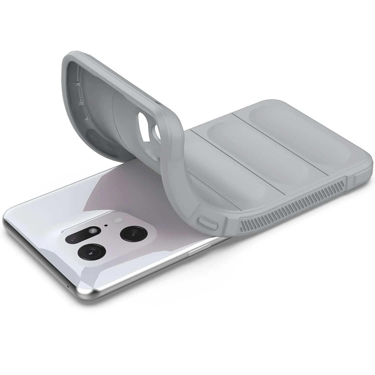 DL3 Mobilak Soft Silicone Protective Case for OPPO Find X5 with Camera Protection and Shockproof Design - Gray