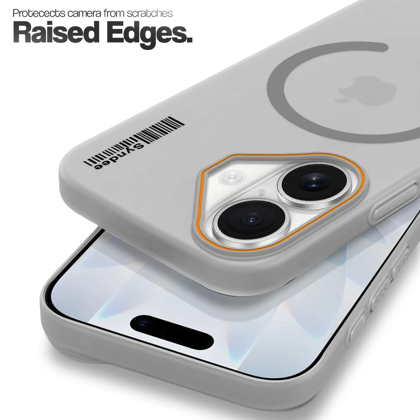 DL3 Mobilak Translucent Matte Case for iPhone 17, Compatible with MagSafe accessories, Shock-absorbing protection, Integrated ring holder - Gray