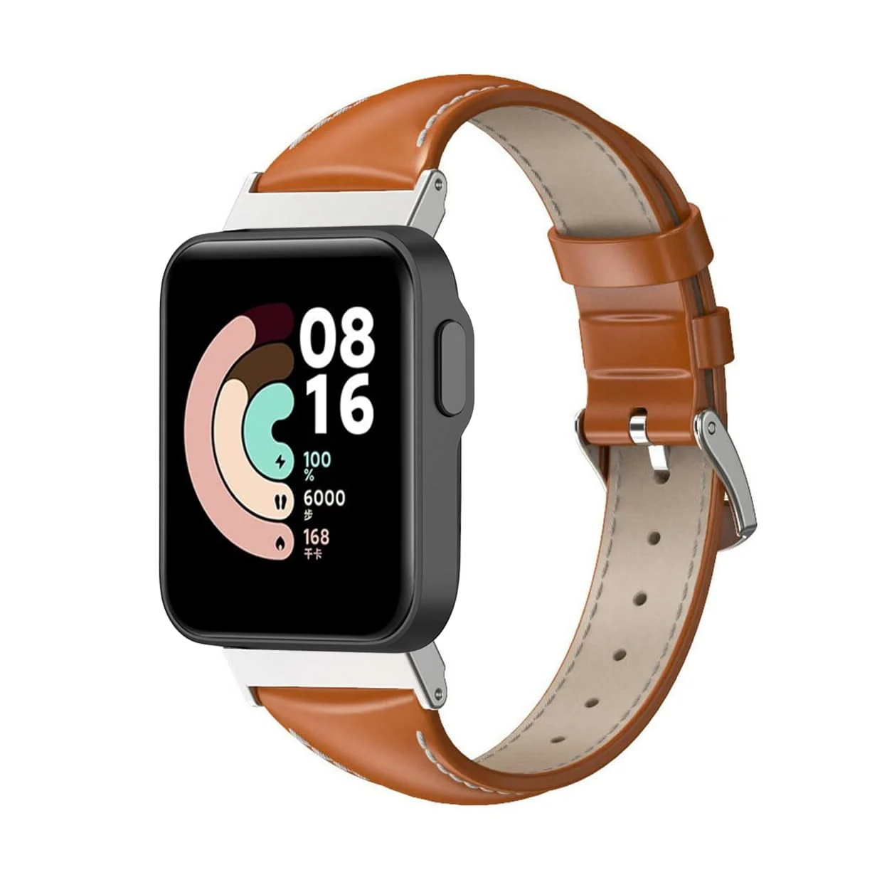 DL3 Mobilak Vintage Leather Strap Compatible with Xiaomi Mi Watch Lite/Redmi Watch, Metal Buckle Breathable Replacement Strap, Men Women Replacement Soft Watch Straps - Brown