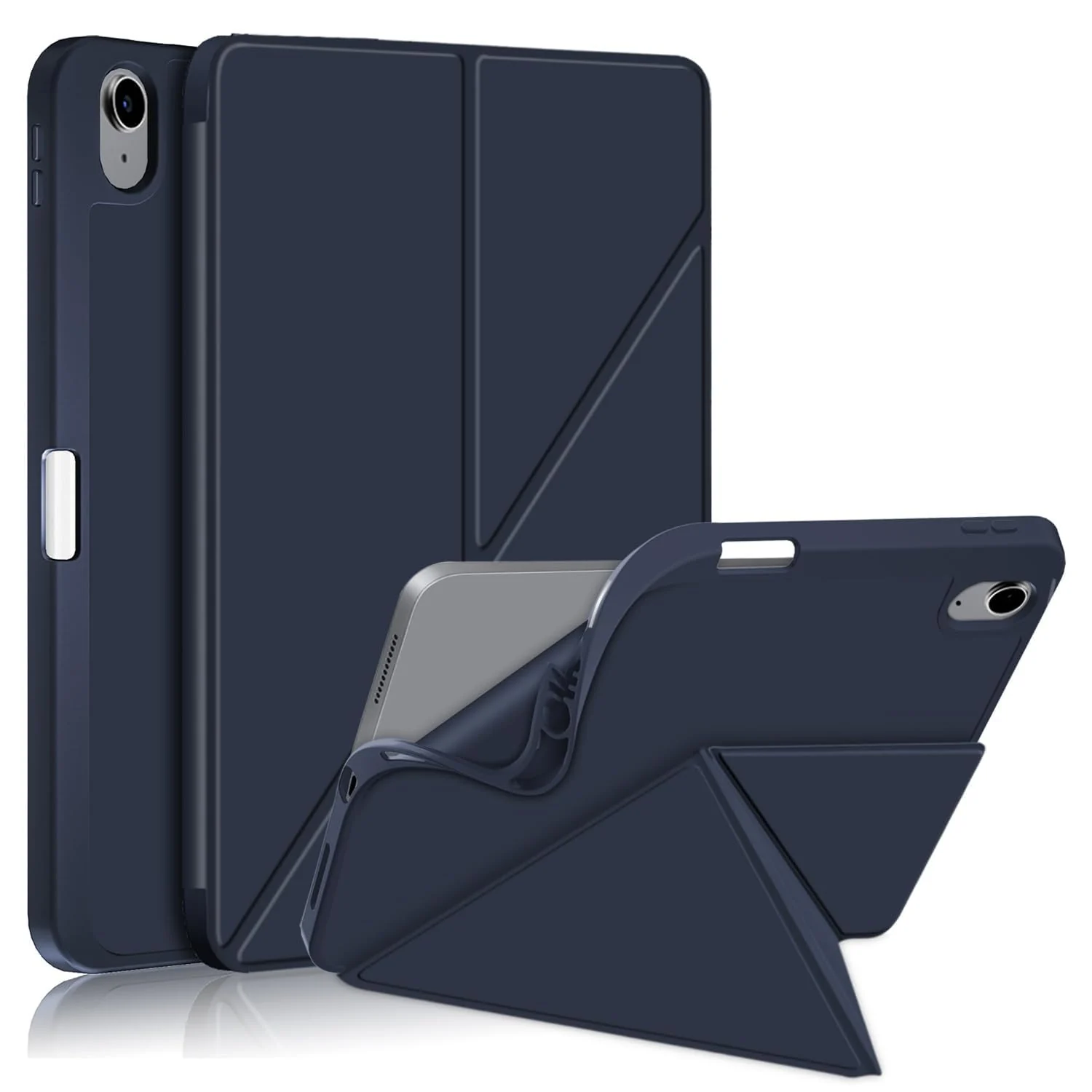 DL3 Mobilak Compatible with iPad Air 5/4 (2022/2020 5th/4th Generation 10.9-Inch) Case, Smart Stand, Pencil Holder, Shockproof Slim Lightweight Leather Cover, Modern Abstract Design - Blue