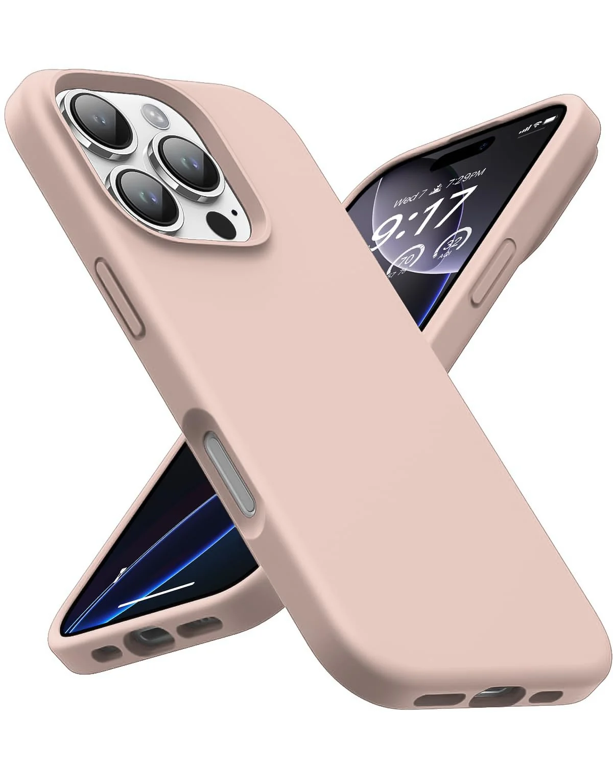 DL3 Mobilak Liquid Silicone Case for iPhone 16 Pro 6.3-inch, Supports wireless charging, Shock-absorbing protection, Scratch-resistant surface - Salmon