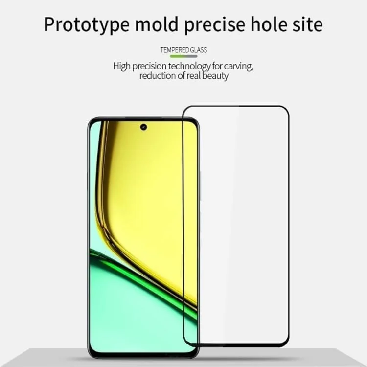 DL3 Mobilak 5D Full Glass Screen Protector For realme C67. Black Frame - Clear