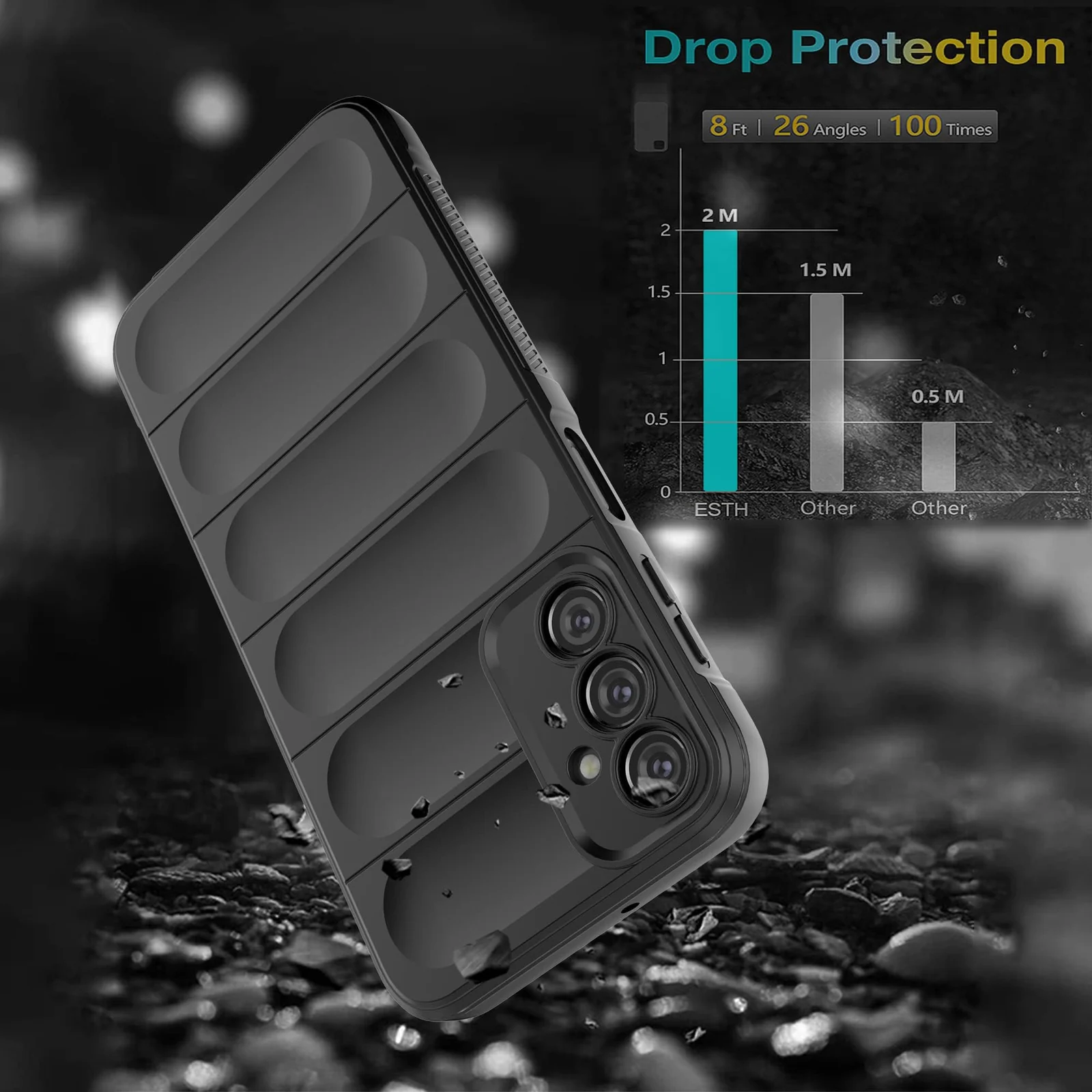 DL3 Mobilak Soft Silicone Protective Case for Samsung Galaxy A24 4G with Camera Protection and Shockproof Design - Black