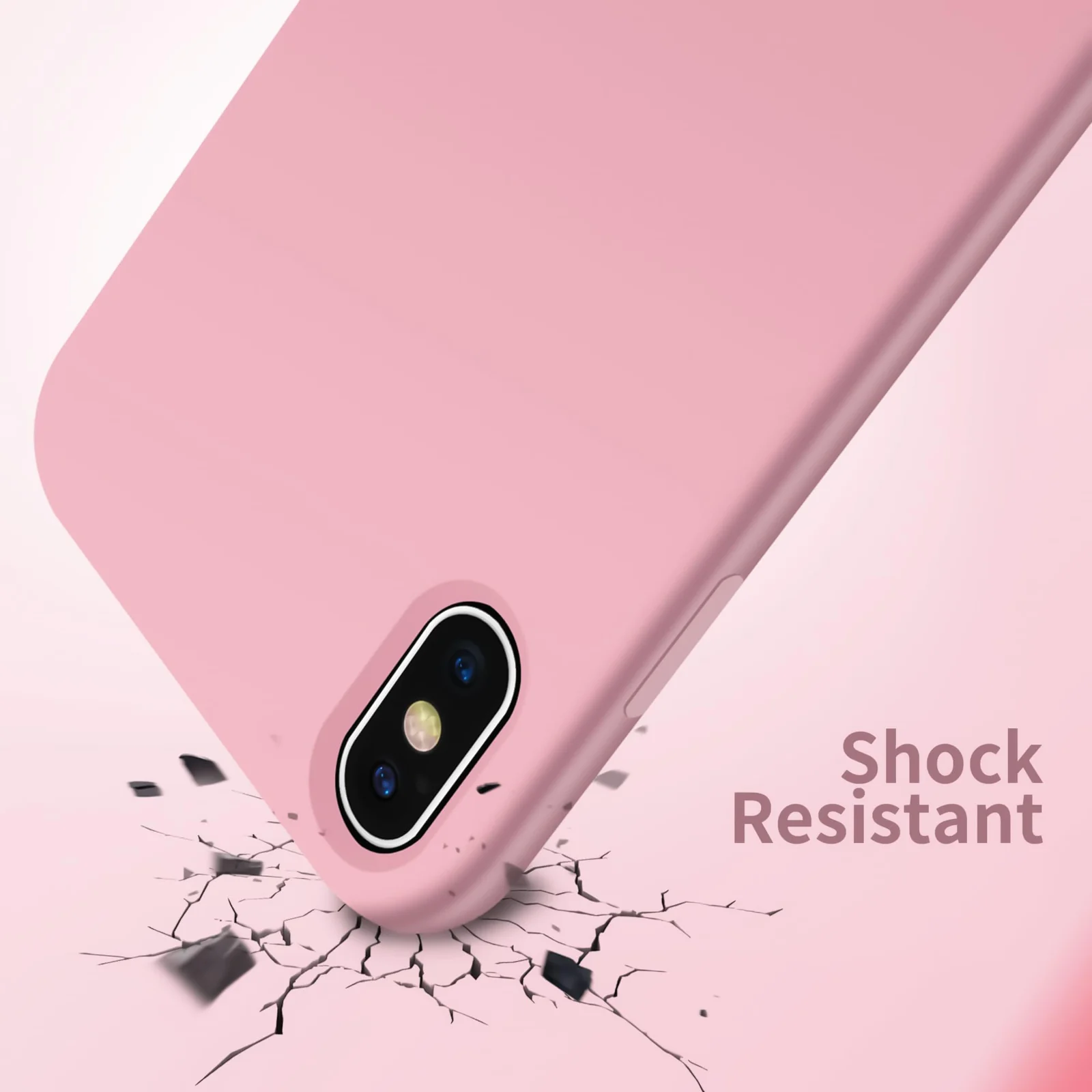 DL3 Mobilak Liquid Silicone Protective Case for iPhone XS Max with Camera Protection and Microfiber Lining - A Pink