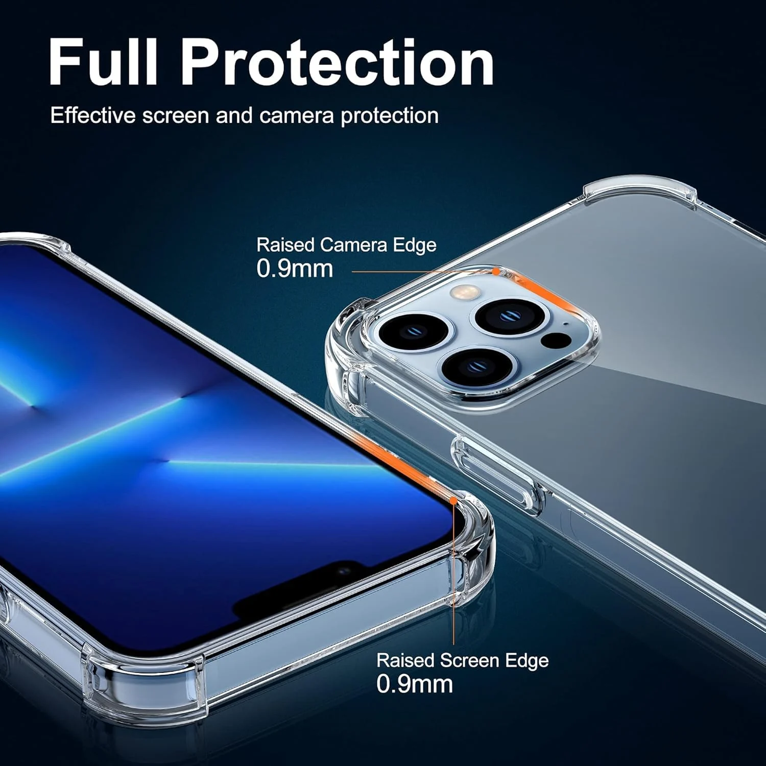 DL3 Mobilak Clear TPU Case for iPhone 13 Pro Max, Camera protection, Shock-absorbing protection, Non-slip grip - Clear