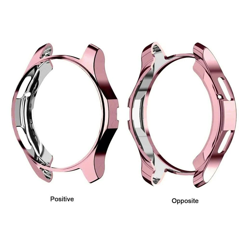 DL3 Mobilak Case Compatible with samsung galaxy 46mm Gear S3 Case All-Around Screen Protector Watch Soft TPU Shockproof Cover Slim Guard Thin Bumper Shell Protector - Pink