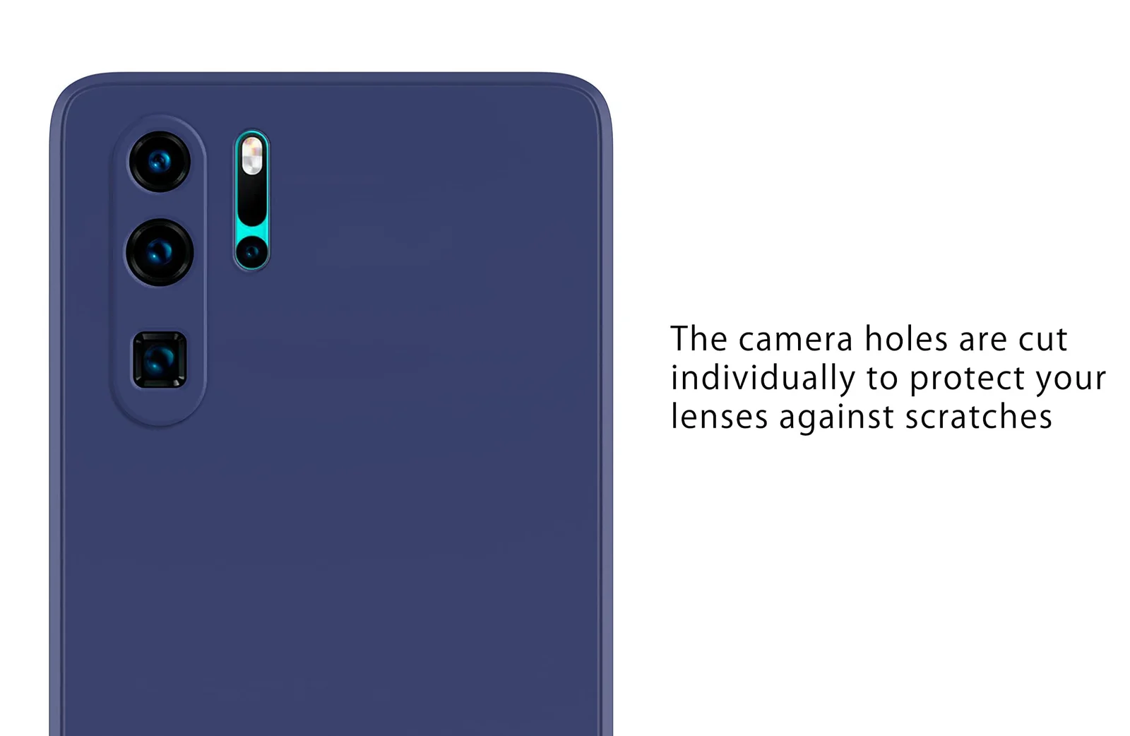 DL3 Mobilak Soft Silicone Protective Case for Huawei P30 Pro with Microfiber Lining and Shockproof Design - Blue 2