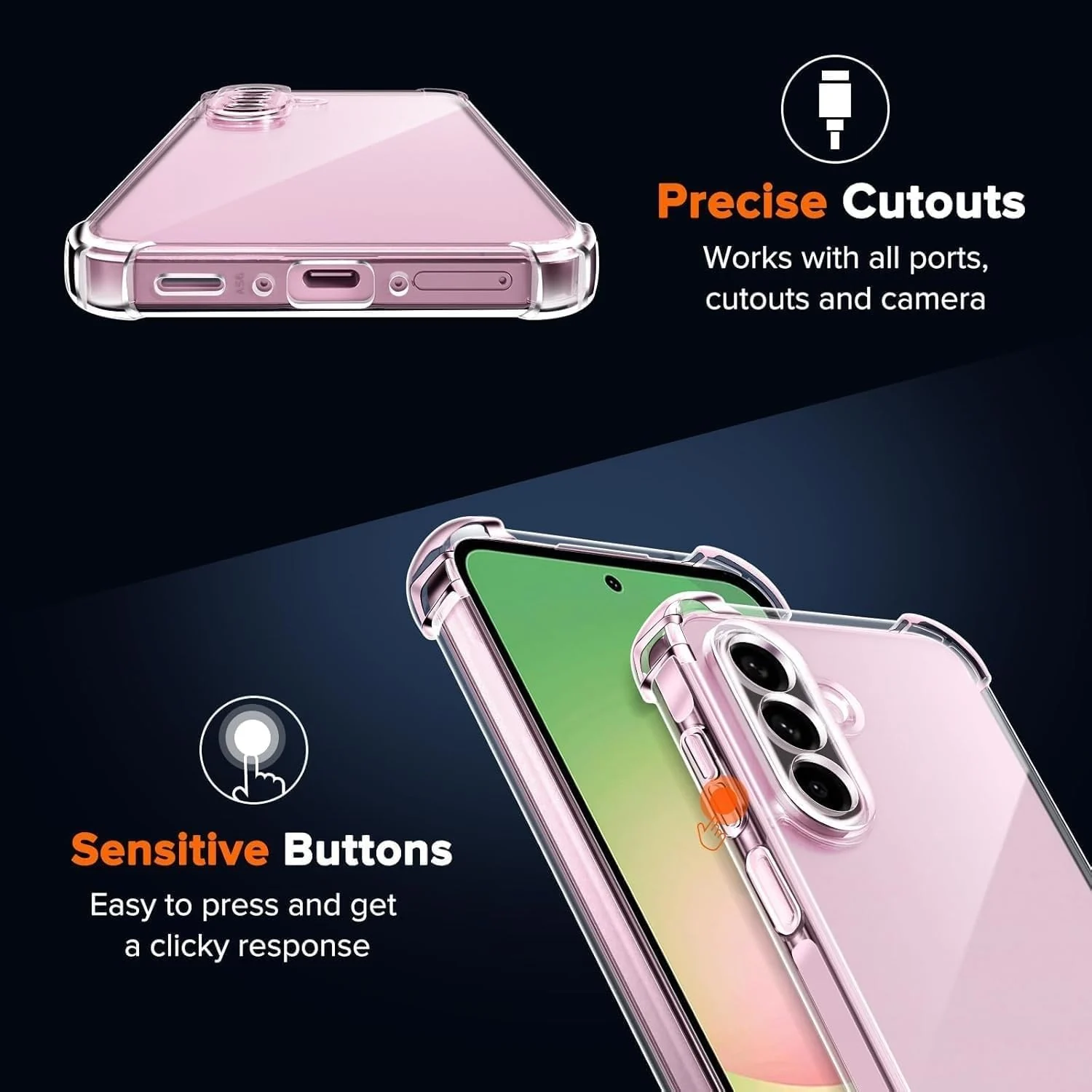 DL3 Mobilak Clear TPU Case for Samsung Galaxy A56, Camera protection, Shock-absorbing protection, Scratch-resistant surface - Clear
