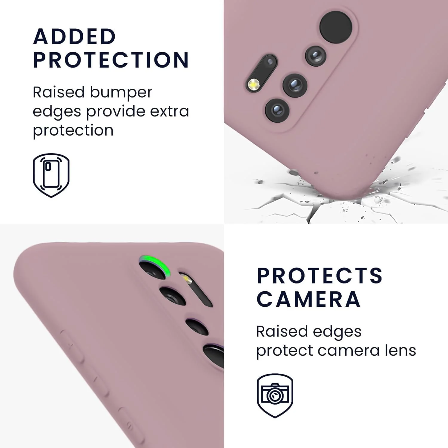 DL3 Mobilak Liquid Silicone Case for Xiaomi Redmi Note 8 Pro, Not compatible with MagSafe, Supports wireless charging, Camera protection - Cashmere