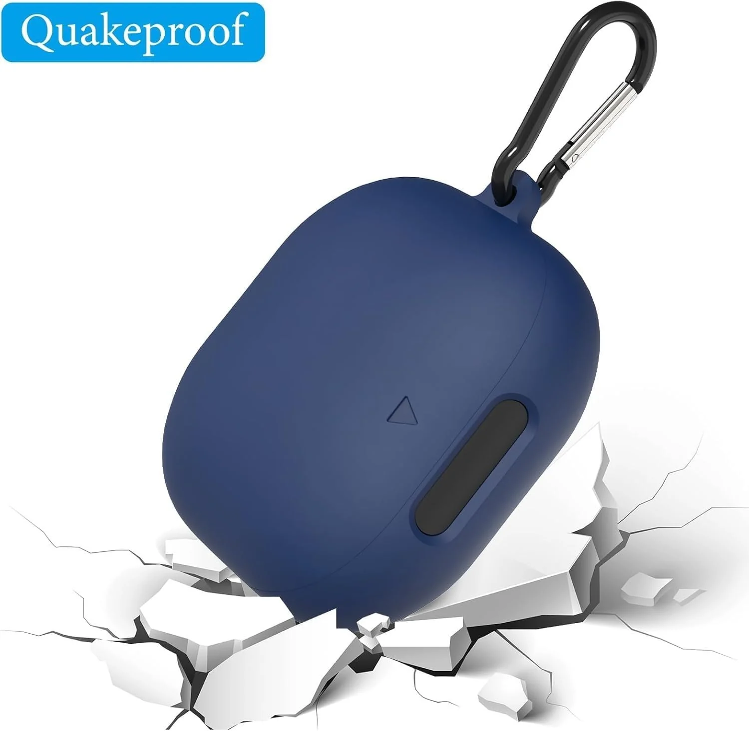 DL3 Mobilak Compatible with Anker Soundcore Liberty 4 Pro Case Cover, Soft Silicone Shockproof Protective Wireless Earbuds with Carabiner, Front LED Visible - Blue