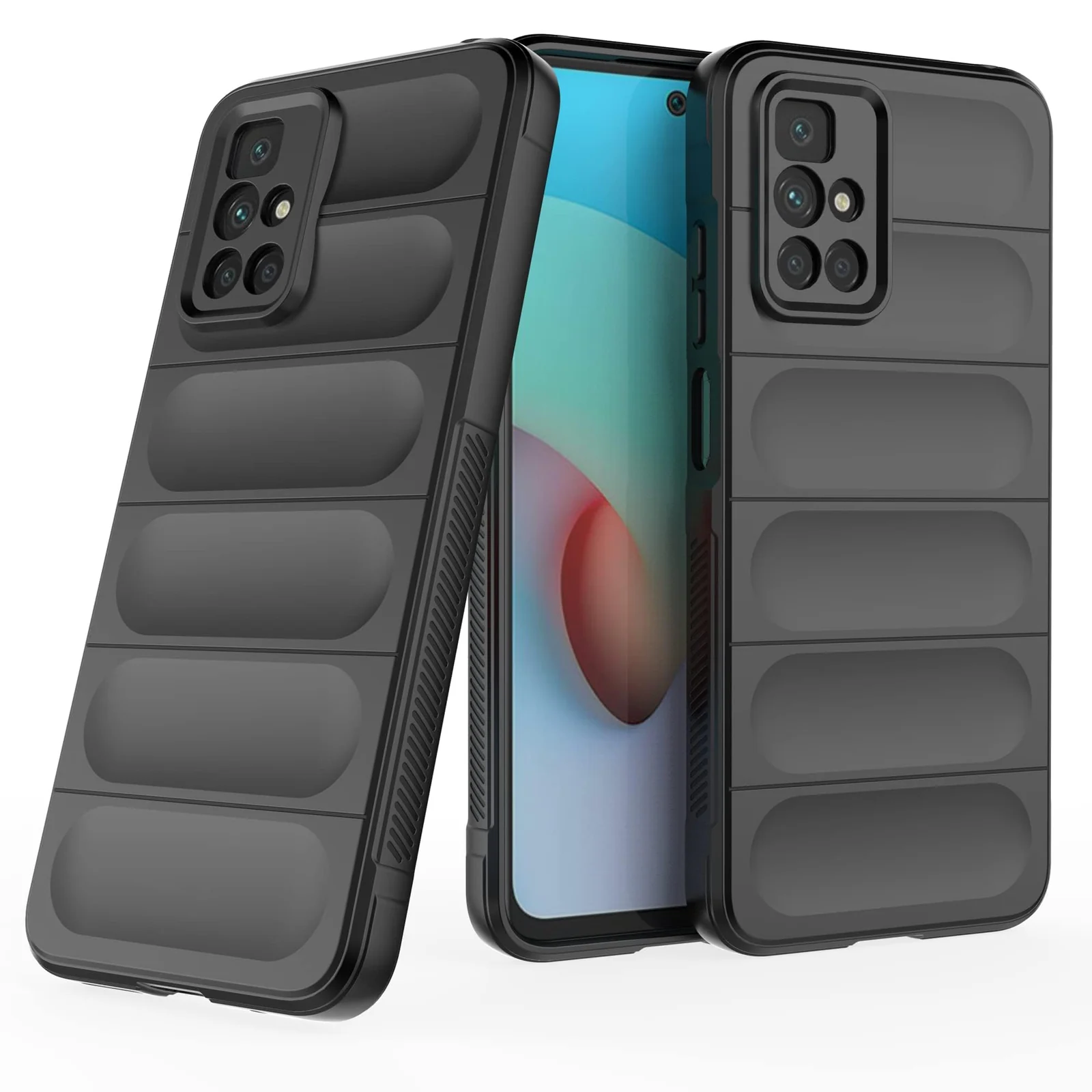 DL3 Mobilak Flexible Silicone and TPU Protective Case with Camera Protection for Xiaomi Redmi 10 4G / Redmi 10 2022 - Black