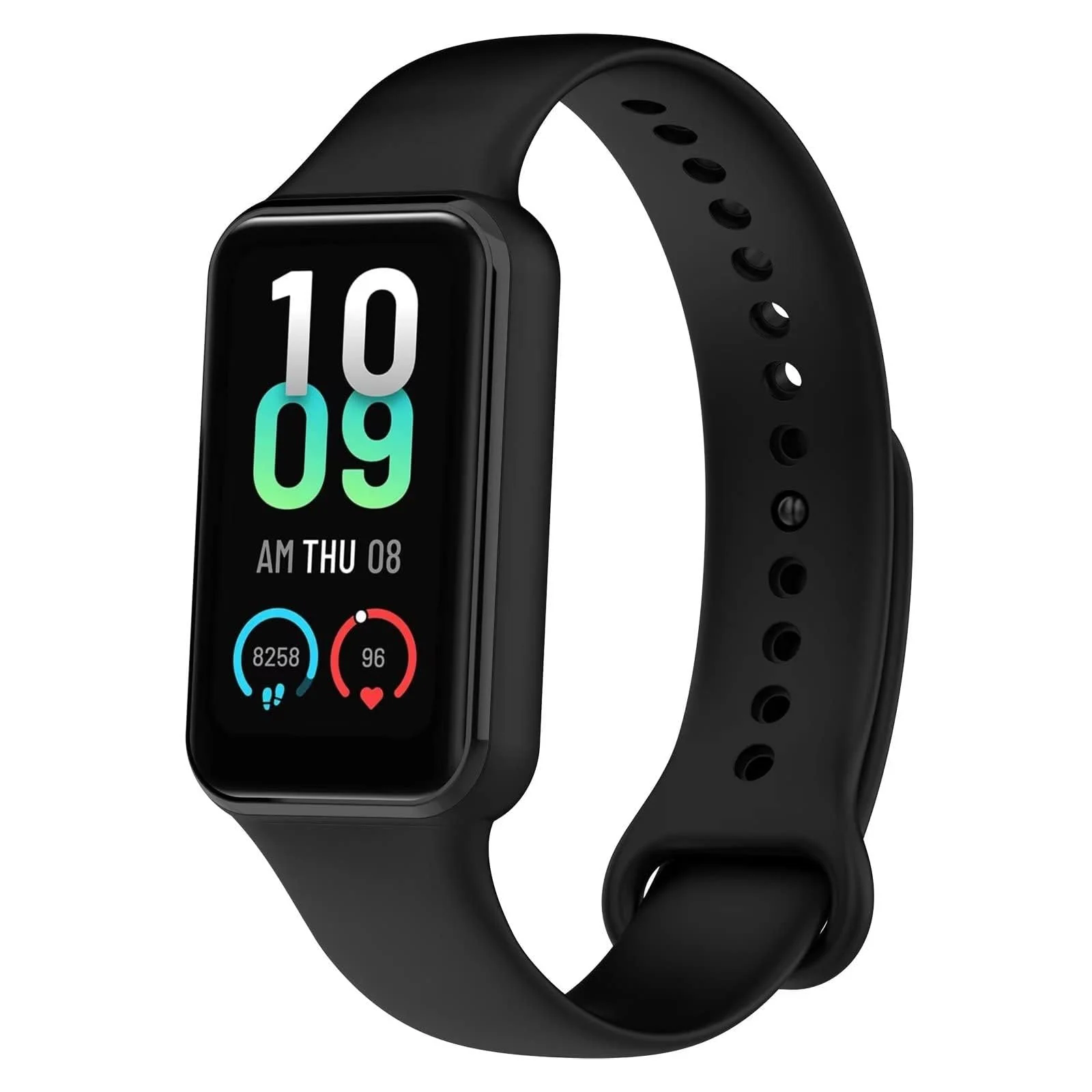 DL3 MOBILAK Sport Band Compatible With Amazfit Band 7 Fitness Tracker Replacement Strap Soft Silicone Wristband Bracelet For Amazfit Band7 - Black