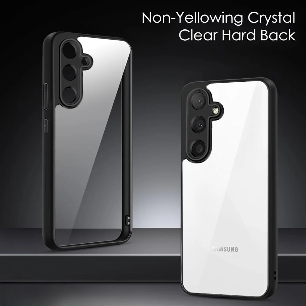 DL3 Mobilak Clear PC and TPU Protective Case for Samsung Galaxy S23 Plus with Camera Protection and Military-Grade Protection - Black