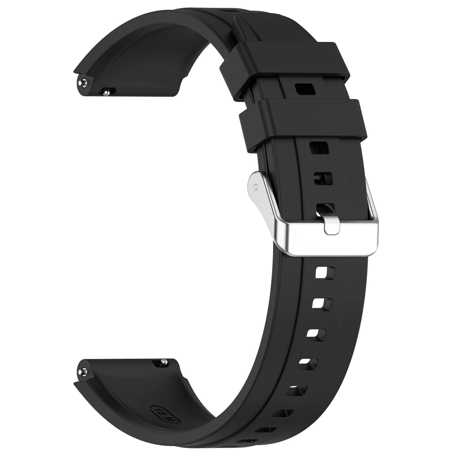 DL3 Mobilak Strap Compatible with Huawei Watch GT5 Pro 42mm / GT5 41mm / GT4 41mm / Garmin Venu 3S / Forerunner 265S / Fossil Women's Gen 6, 18mm Soft Silicone Replacement Bands - Black