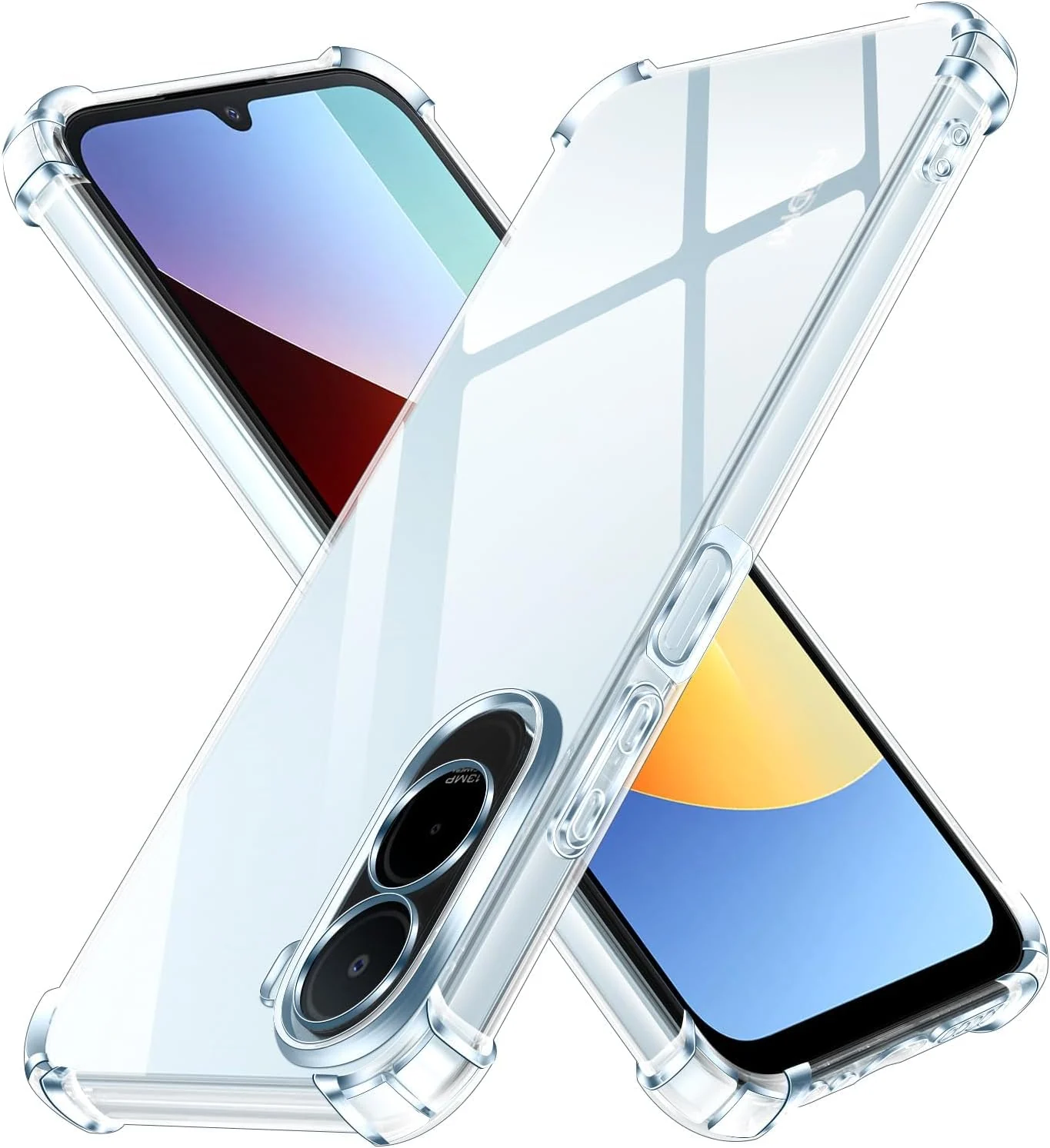 DL3 Mobilak Case Compatible with Redmi A7 Pro 4G / Poco C85X 5G, Cover SiliconeTransparent TPU Gorilla Anti-shock Protector Camera Shockproof Corners - Clear