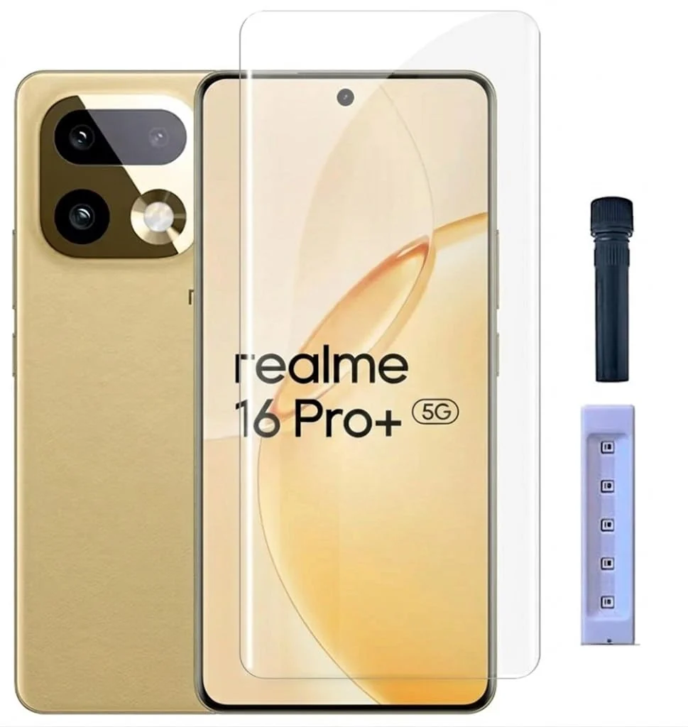 MOBIGON Liquid UV Tempered Glass Screen Protector for realme 16 Plus 5G / 16 Pro Plus, Clear