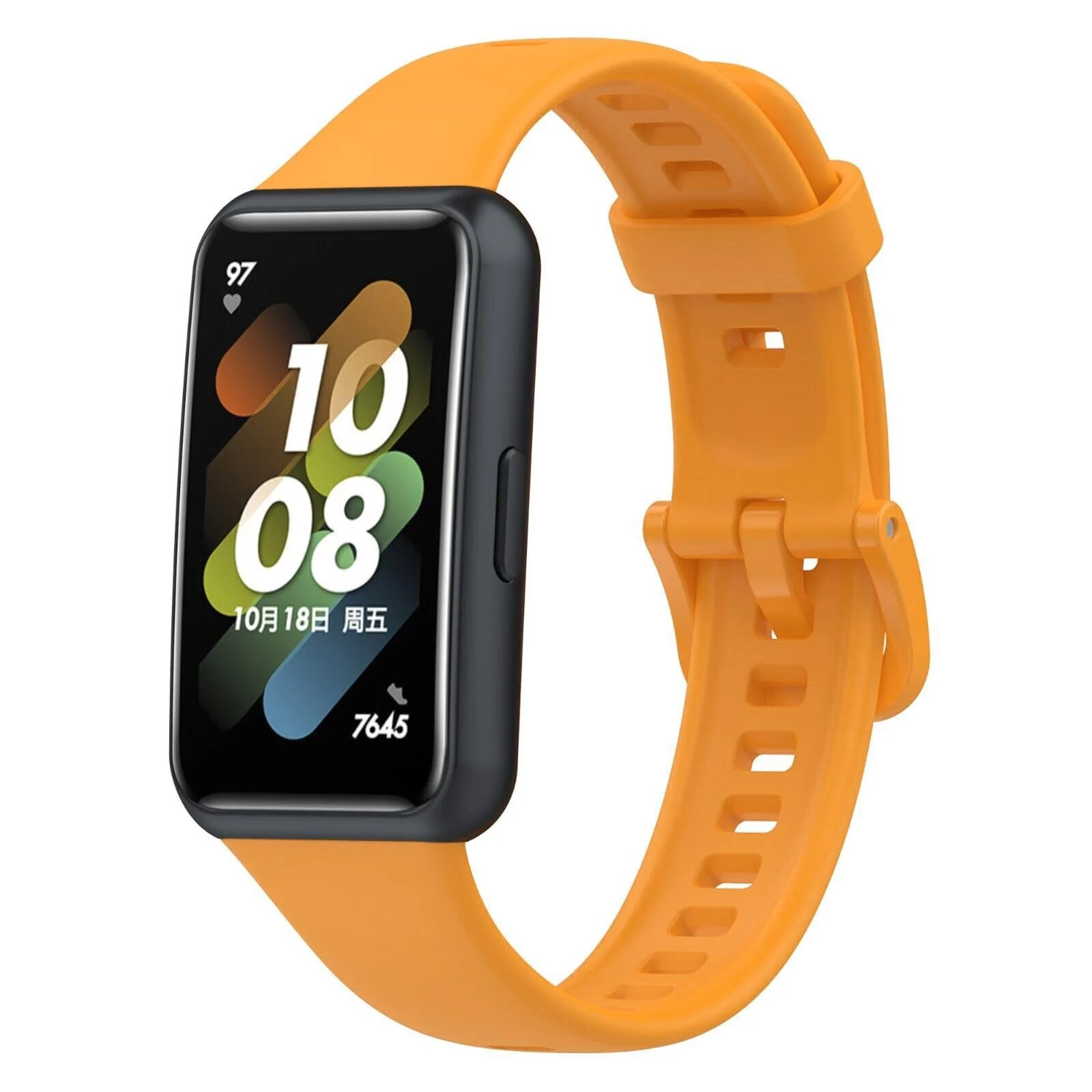 DL3 Mobilak Smart Watch Strap for Huawei Band 7, Sport Silicone Watch Band Wrist Strap, Replacement Bracelet Wristband Wrist Strap for Huawei Band 7 Accessories - Orange