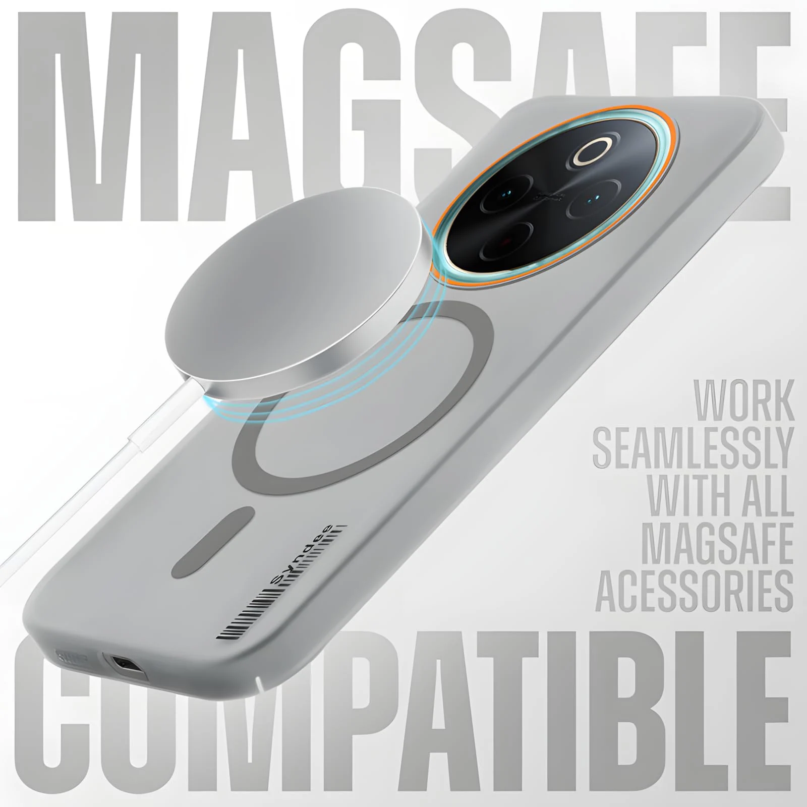 DL3 Mobilak Translucent Matte Case for Honor X9b / Honor Magic 6 Lite, Compatible with MagSafe accessories, Shock-absorbing protection, Integrated ring holder - Gray