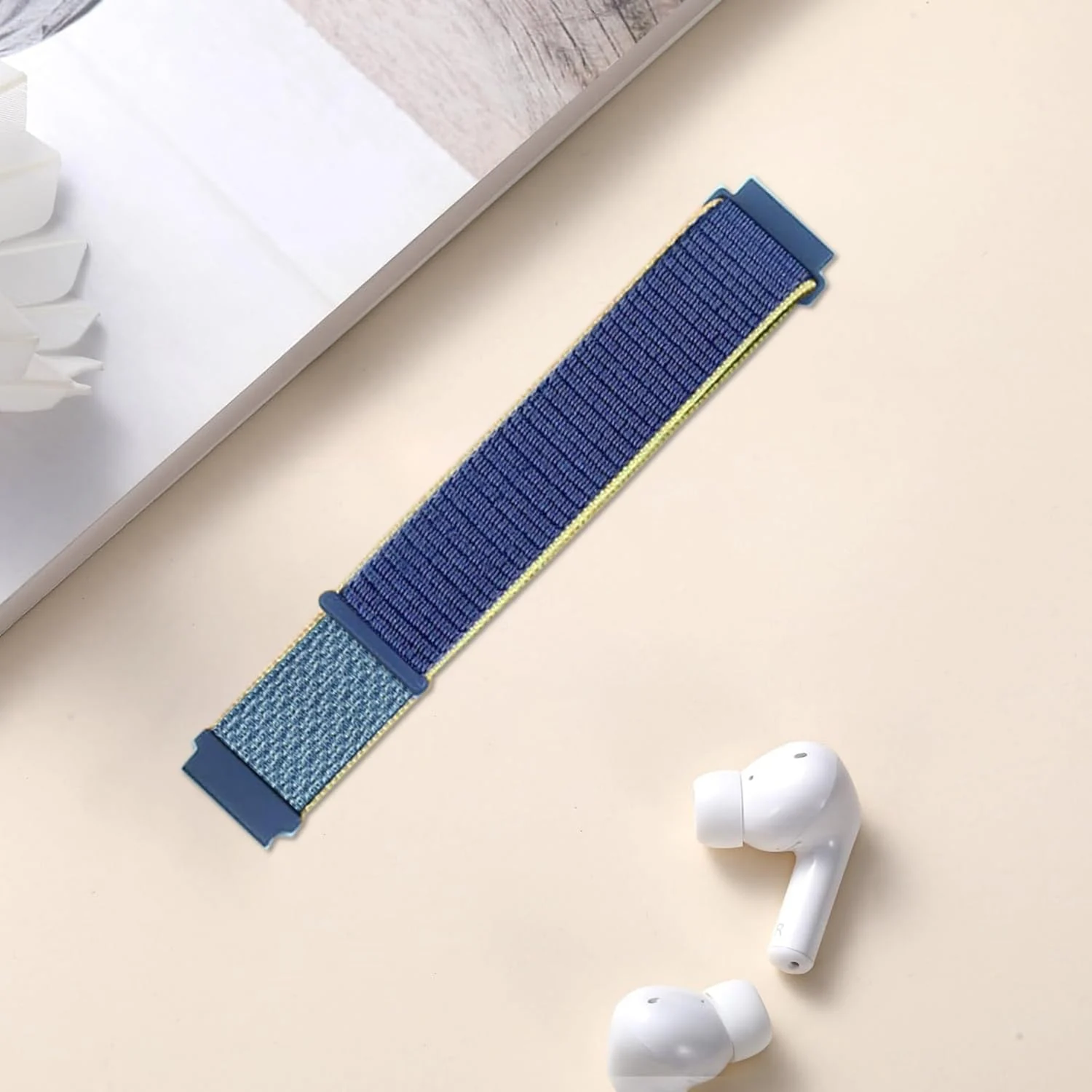 DL3 Mobilak Nylon Strap for Redmi Watch 4/Redmi Watch 5/Xiaomi Smart Band 8 Pro/Band 9 Pro, Men and Women Breathable Elastic Bracelet, Adjustable Straps Replacement Band Sport Watchband - Ice Blue
