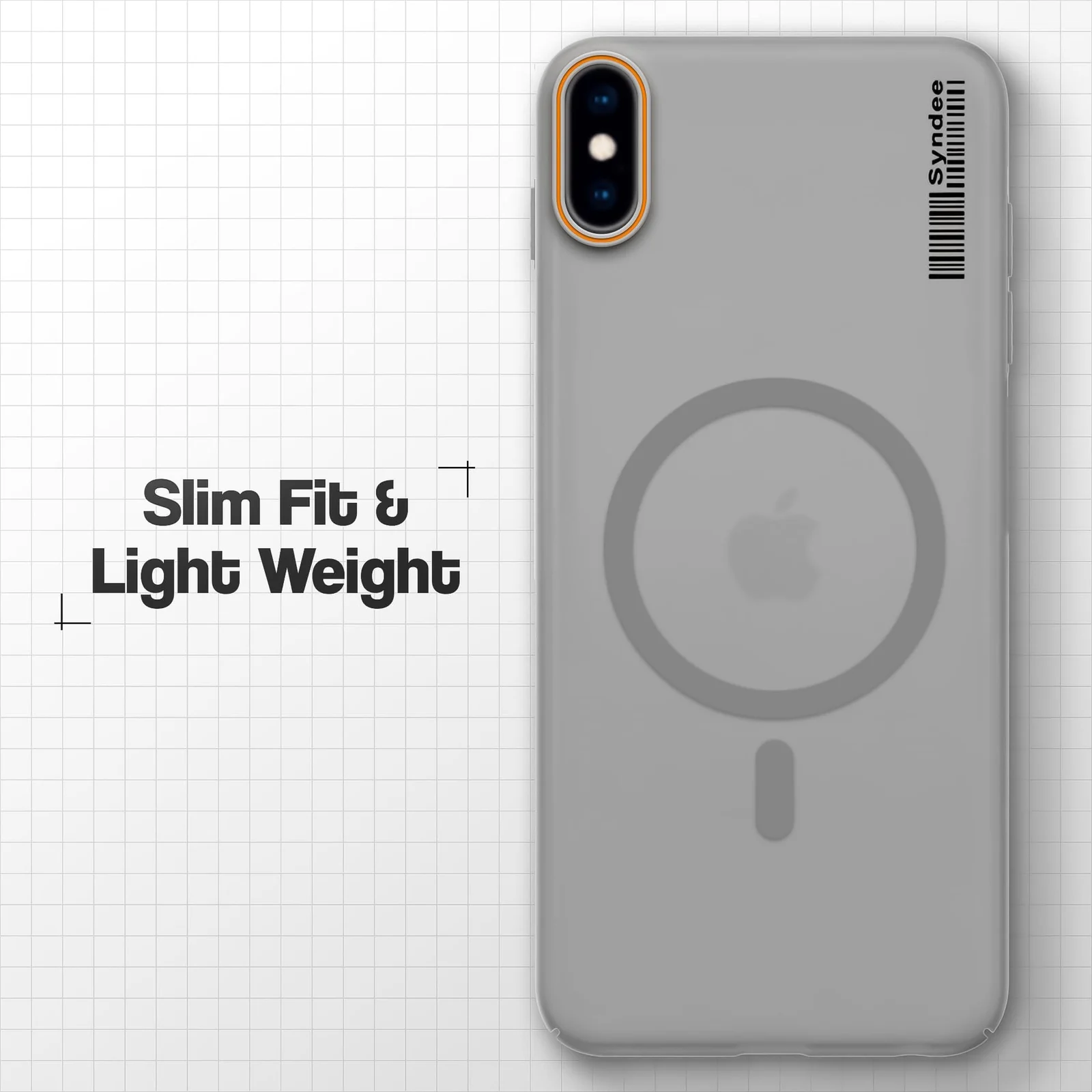DL3 Mobilak Matte MagSafe-Compatible Magnetic Case for iPhone X / iPhone XS with Camera Protection and Ring Holder - Gray