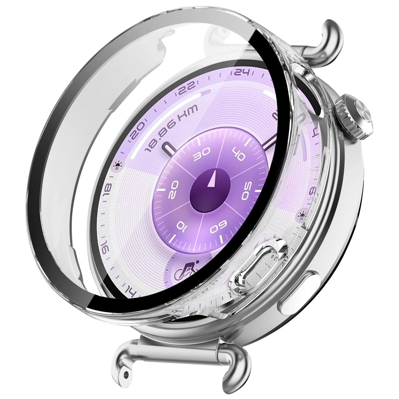 DL3 MOBILAK Full-Coverage Watch Case with Tempered Glass for Huawei Watch GT 6 41 mm, Clear