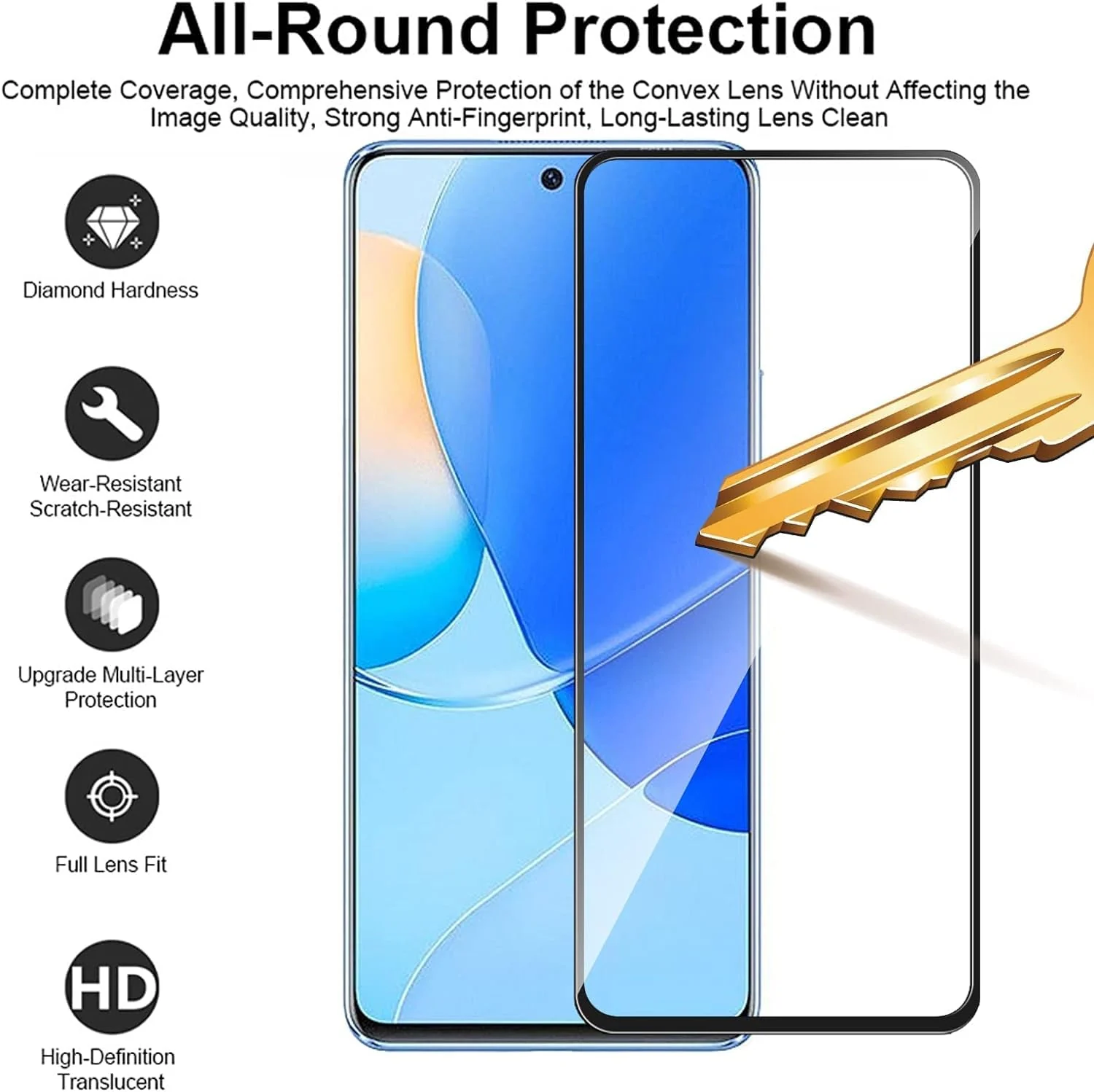 DL3 Mobilak 5D Full Glass Screen Protector For Samsung Galaxy A22 4G / Samsung M32 4G Black Frame - Clear