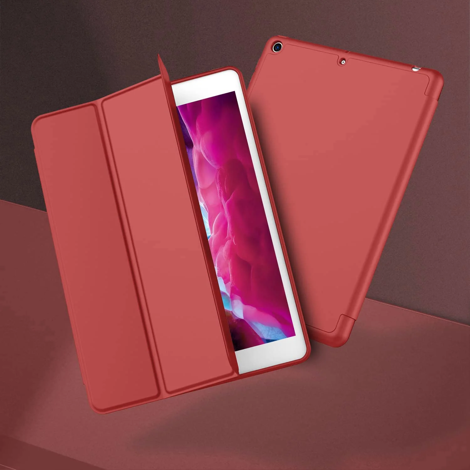 "DL3 Mobilak Smart Case for Samsung Galaxy Tab S8 Ultra 14.6"" 2022 with Pencil Holder, Soft TPU Smart Stand Back Cover Auto Wake/Sleep Feature - Red"