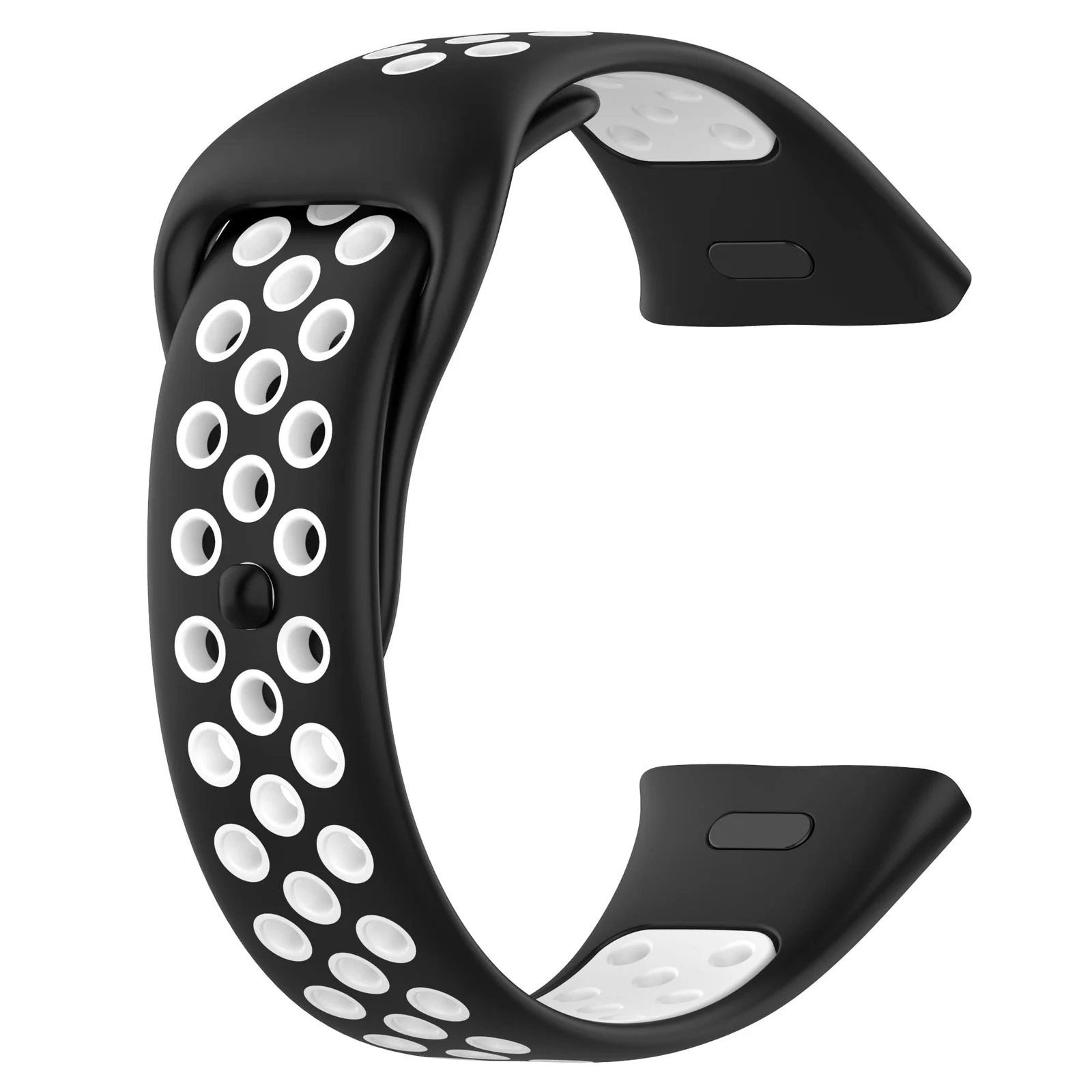 DL3 Mobilak Strap For Xiaomi Redmi Watch 3 (Not for Redmi Watch 3 Lite/Active), [Breathable] Soft Silicone Strap, Two Tone Band, Silicone Replacement Strap - Black
