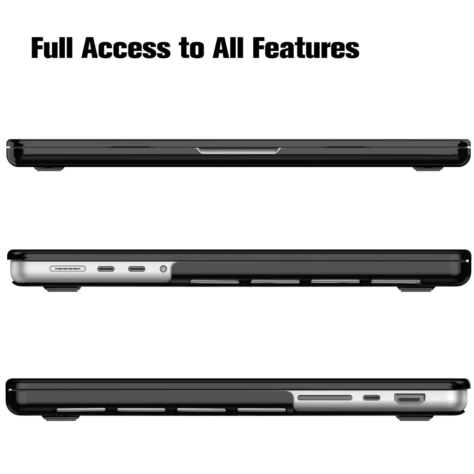 DL3 Mobilak Compatible with MacBook Pro 13 inch Case 2024 2023 2022-2016 M2 M1 A2338 A2289 A2251 A2159 A1989 A1706 A1708 with/without Touch Bar, Protective Plastic Hard Shell Case Cover - Black