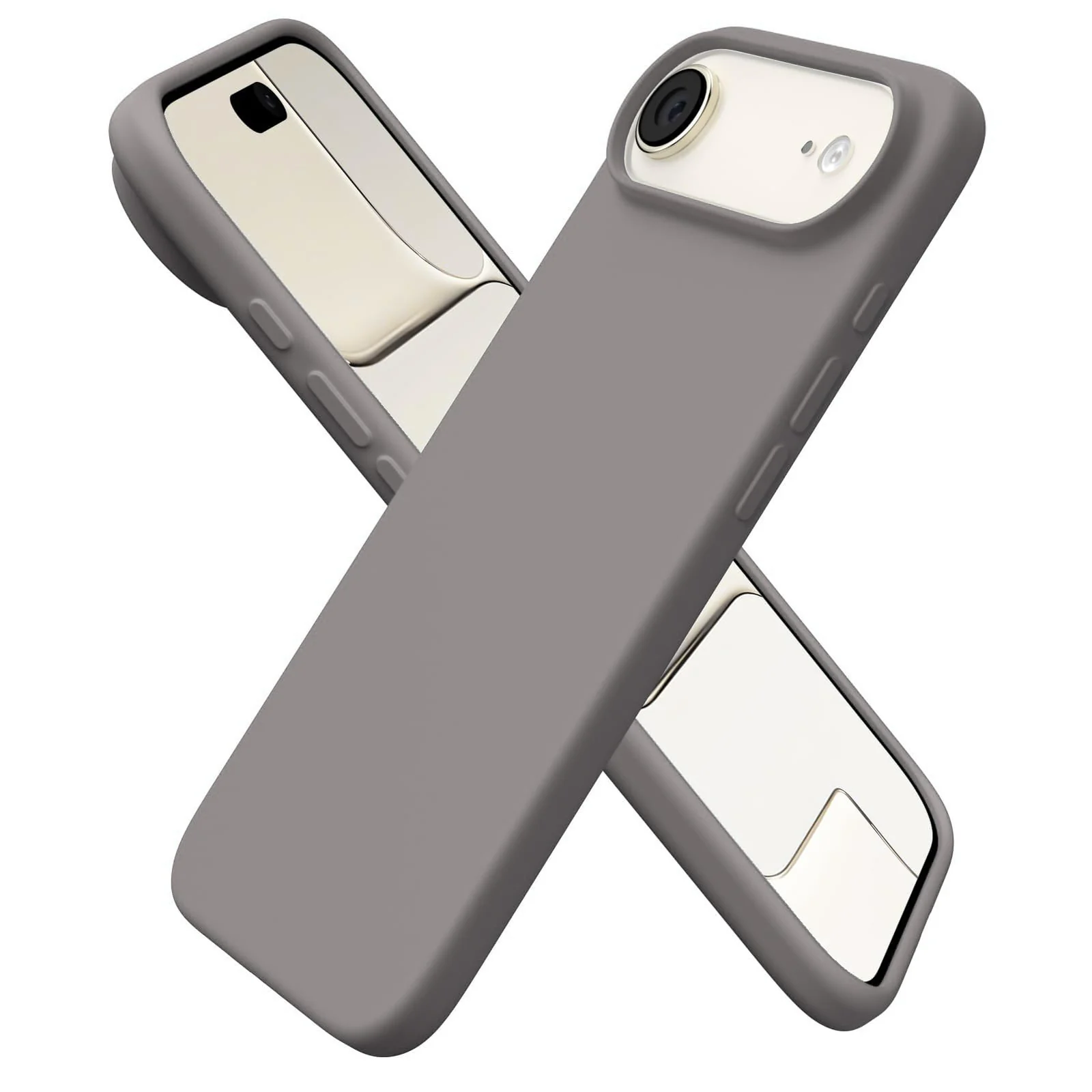 DL3 Mobilak Liquid Silicone Protective Case for iPhone 17 Air 6.5-Inch with Microfiber Lining and Shockproof Design - Gray