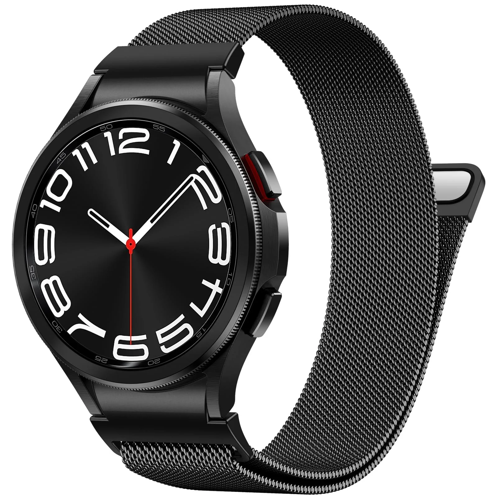 DL3 Mobilak No Gap Metal Band Compatible with Samsung Galaxy Watch 7 6 5 4 FE 40mm 44mm, Galaxy Watch 6 4 Classic 47mm 43mm 42mm 46mm/Watch 5 Pro 45mm, Stainless Steel Wristband Women Men - Black