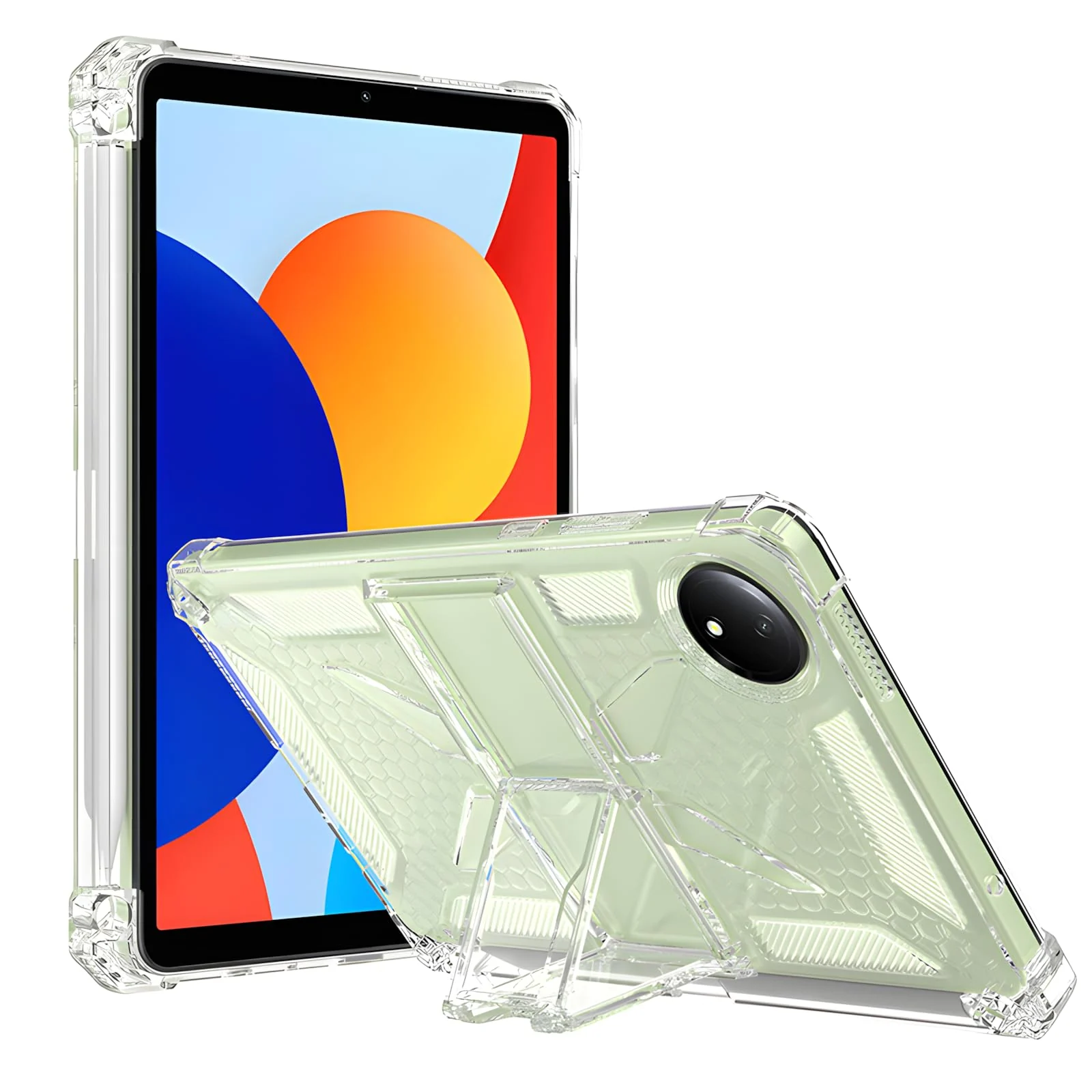 DL3 Mobilak Transparent Stand Case for Xiaomi Redmi Pad SE 8.7 Inch, SM-X110/X115/X117 Case Shockproof, Thin Slim Lightweight Anti-Yellowing Bumper, Kickstand Cover, with Pencil Holder - Clear