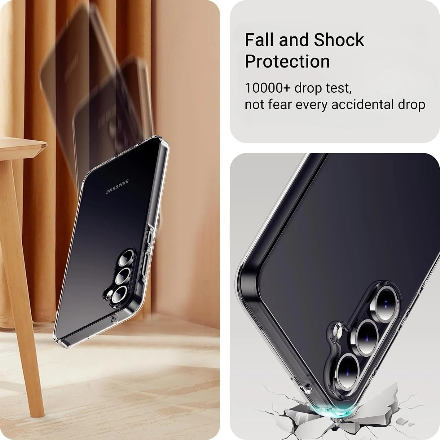 DL3 Mobilak Case Compatible with Samsung Galaxy A55 5G Case Crystal Soft TPU Gel Case Flexible Silicone Anti-Scratch TPU Cover - Clear