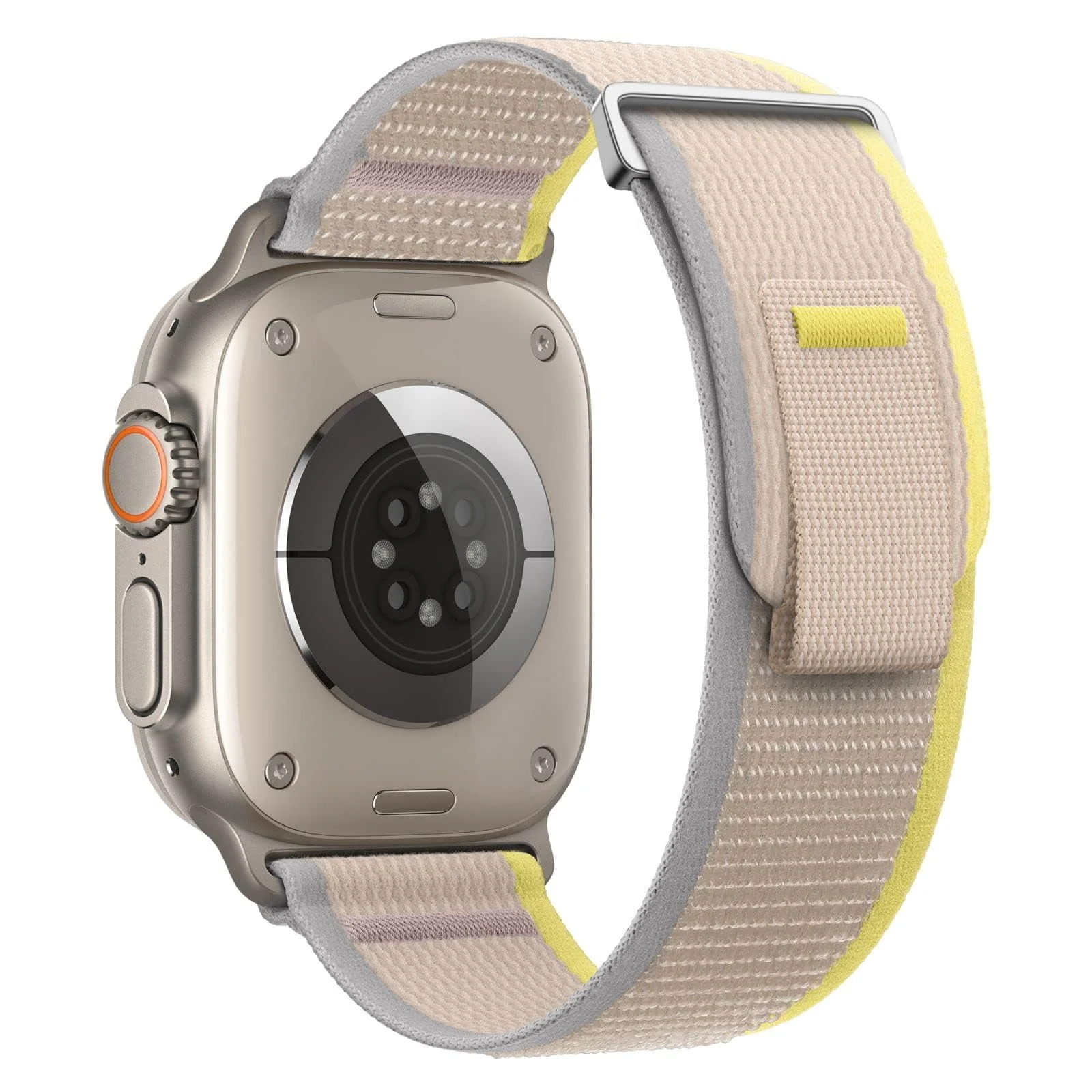 Apple Watch Ultra 49MM 45MM 44MM 42MM — DL3 Mobilak Trail/Alpine Loop Nylon Band Compatible with Apple Watch Ultra 2/Ultra Band 49mm 45mm 44mm 42mm, Adjustable with Metal C-Hook Strap for iWatch Ultra Series 9/8/7/6/5/4/3/2/1/SE2/SE - Yellow Beige
