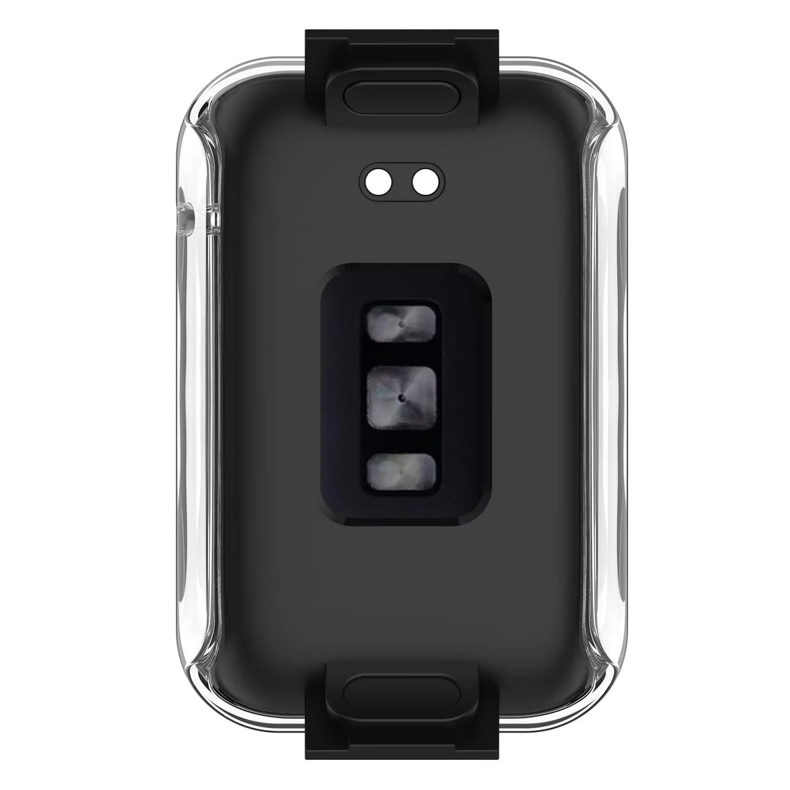 DL3 Mobilak Case for Xiaomi Mi Band 7 Pro, Bumper Full Coverage Hard Overall Protective Cover, Built-in Tempered Glass Screen Protector Film High Sensitivity For Xiaomi Smart Band 7 Pro - Clear