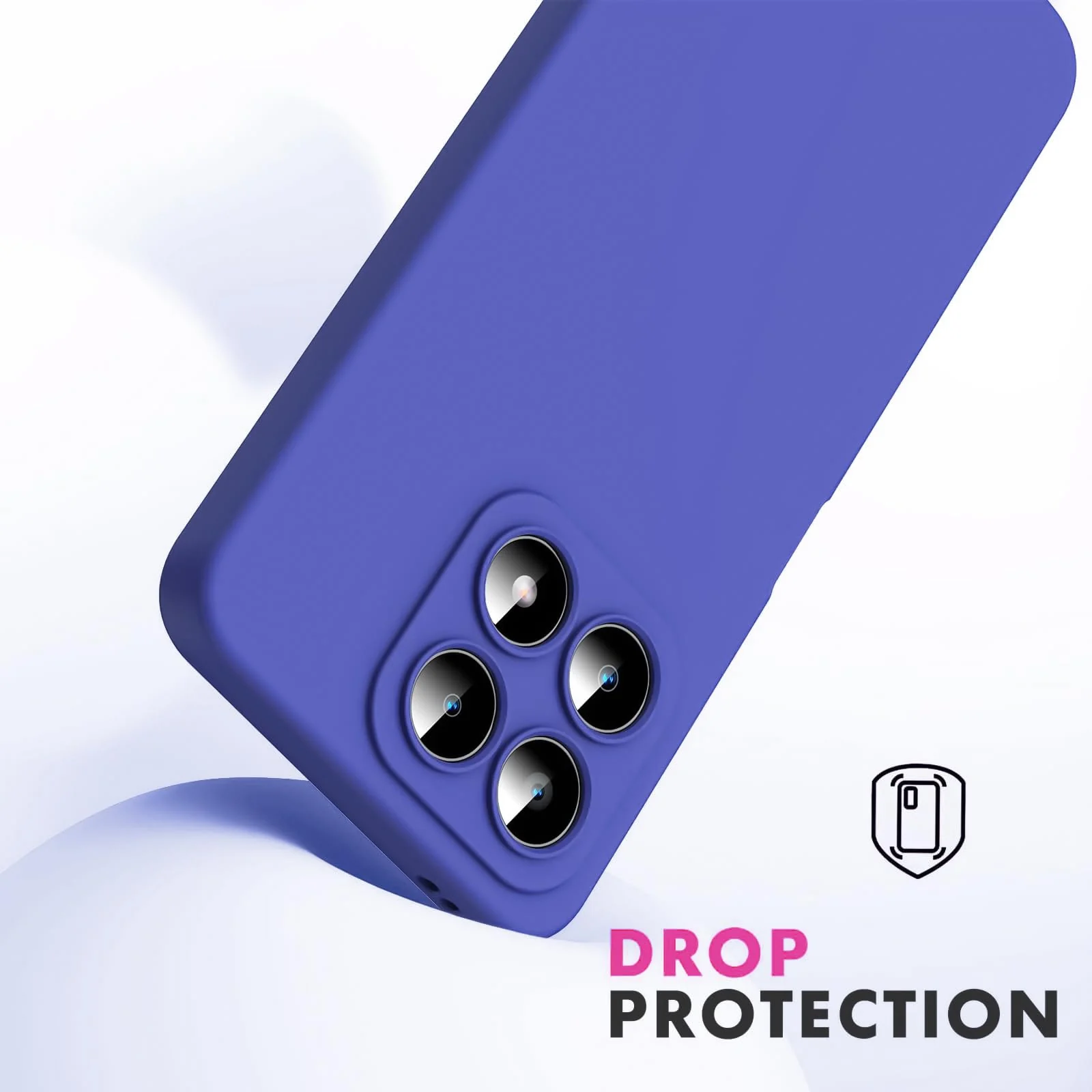 DL3 Mobilak Liquid Silicone Protective Case with Soft Microfiber Lining with Full Camera Protection for Honor X8A - Light Blue