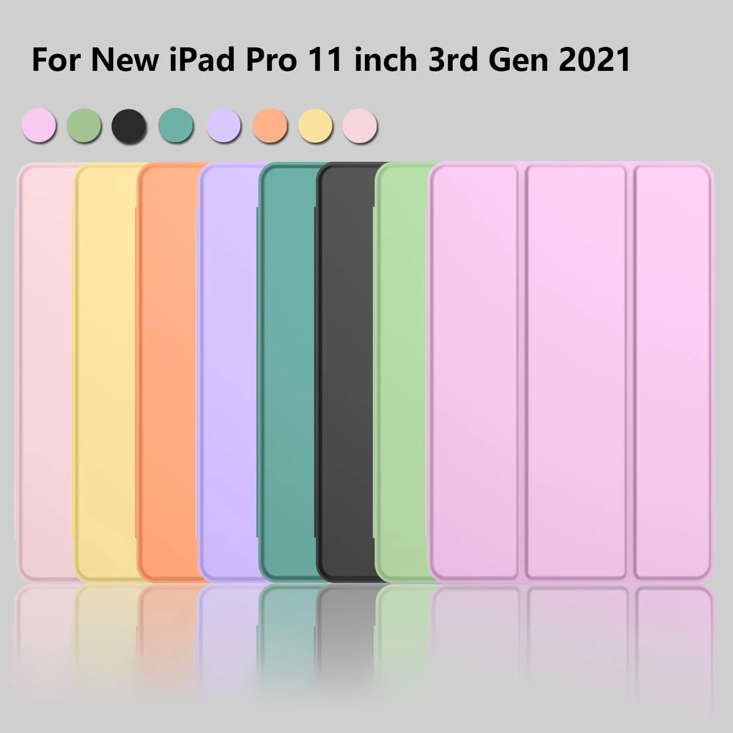 DL3 Mobilak iPad Pro 11 Inch Case 2022(4th Gen)/2021(3rd Gen)/2020(2nd Gen) with Pencil Holder, Smart Case [Support Touch ID and Auto Wake/Sleep] with Auto 2nd Gen Pencil Charging - Electric Lavender
