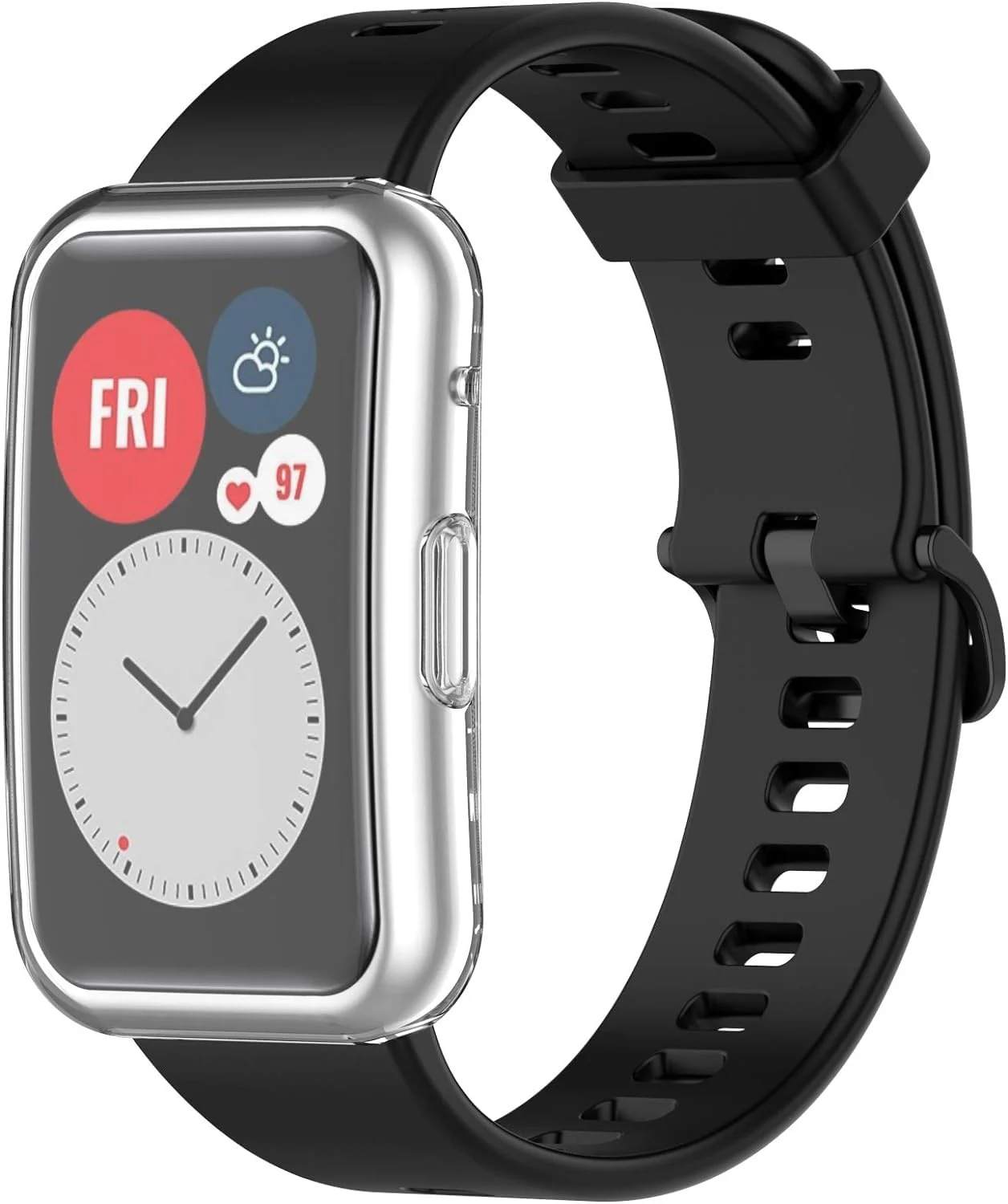 DL3 Mobilak Case Compatible withHuawei Watch Fit Case All-Around Screen Protector Watch Soft TPU Shockproof Cover Slim Guard Thin Bumper Shell Protector - Silver