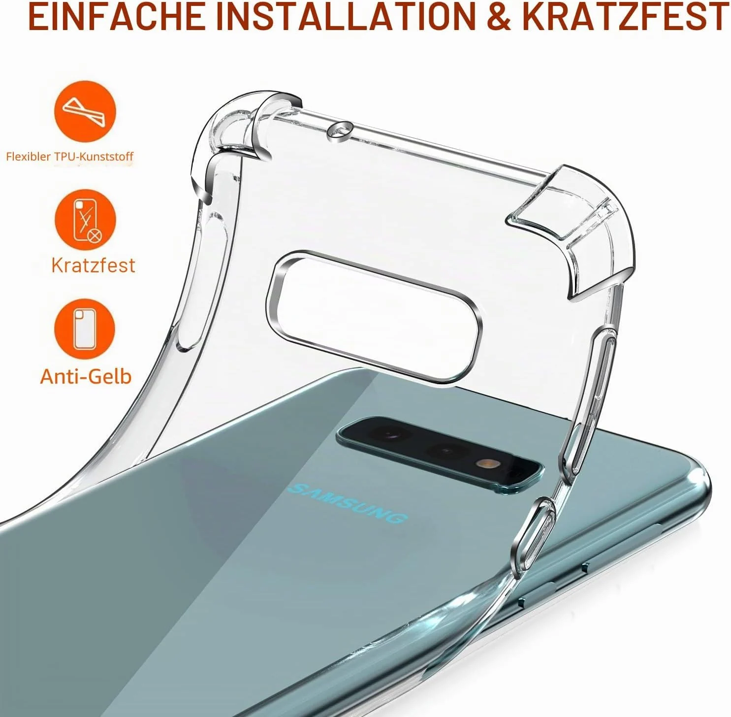 DL3 MOBILAK Clear Soft TPU Phone Case for Samsung Galaxy S10e - Clear