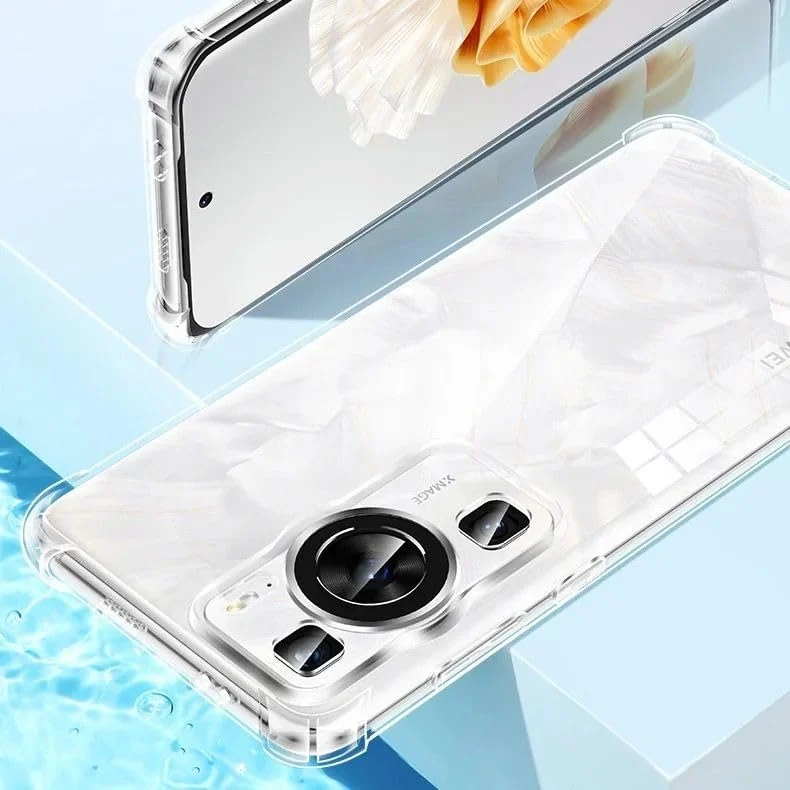 DL3 Mobilak Clear TPU Protective Case for Huawei P60 Pro / Huawei P60 with Camera Protection and Shockproof Design - Clear